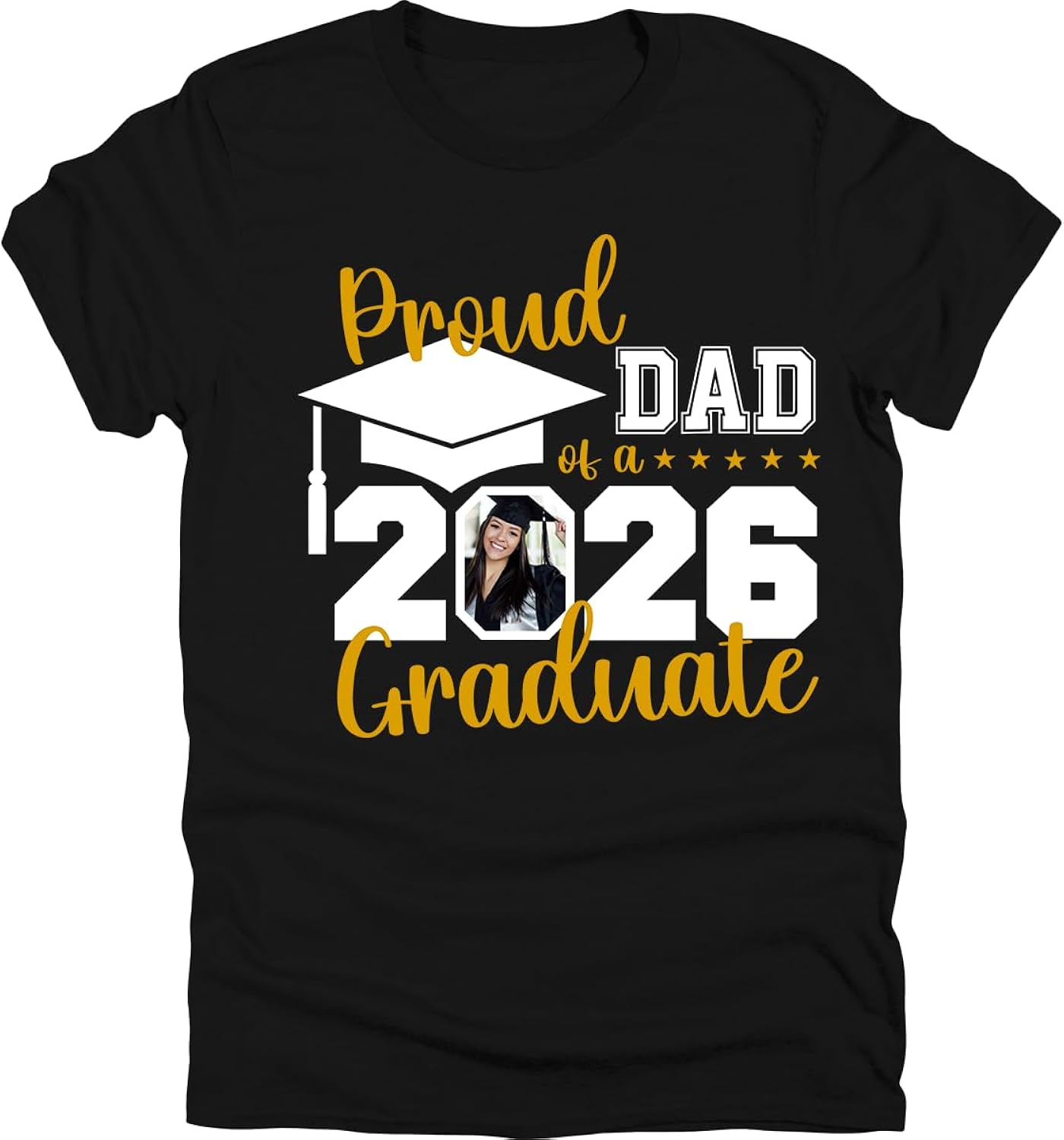 Class of 2026 Custom Photo Graduation Shirts – Proud Family Matching Tees for Graduate Celebration Black