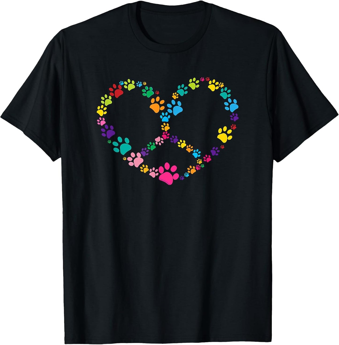 Dog Paw Print Heart Peace Sign Dog Lovers Men Women Girls Kids T-Shirt