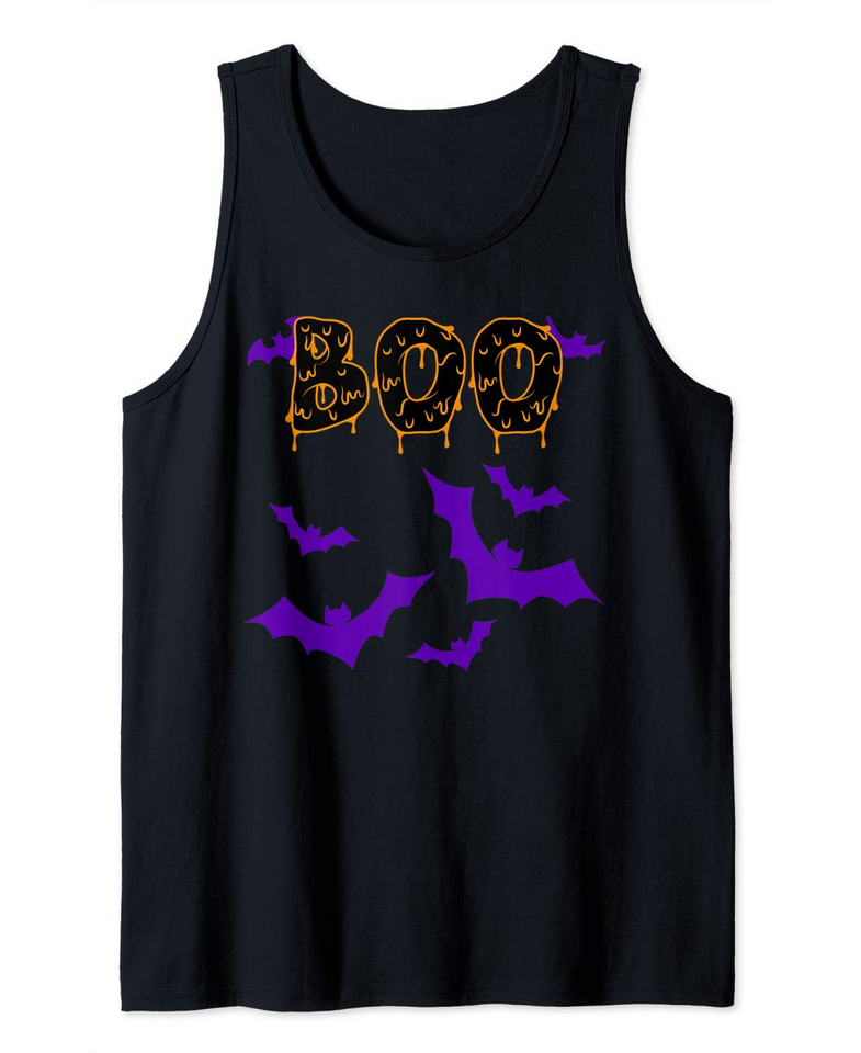 Boo Halloween Flying Vampire Bat Creepy Tank Top