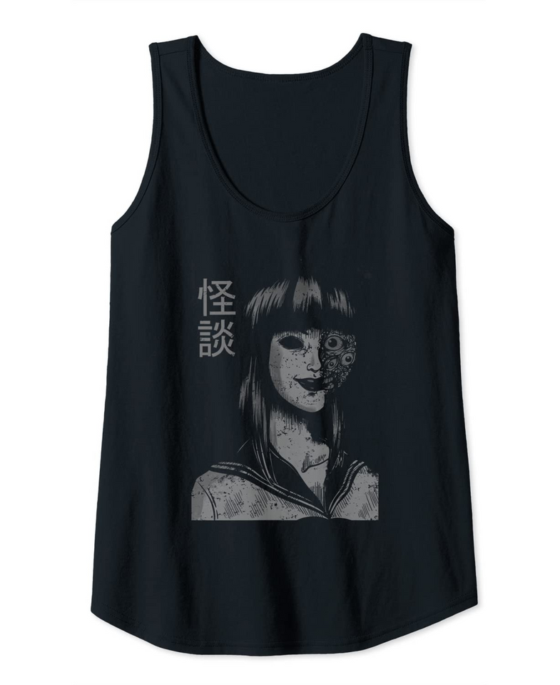Japanese Horror Kaidan Ghost Story Monster Creepy Anime Art Tank Top