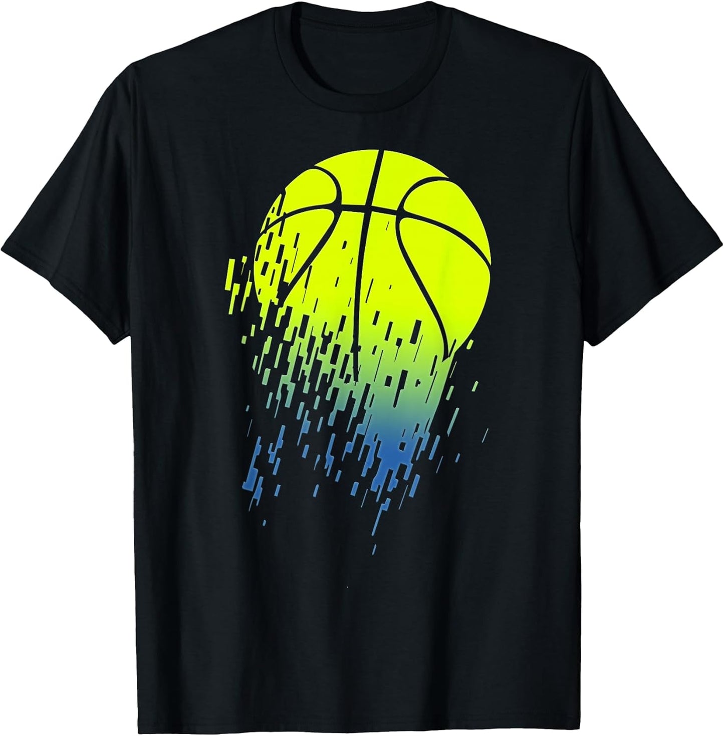 Disintegrating Neon Green Basketball Urban T-Shirt