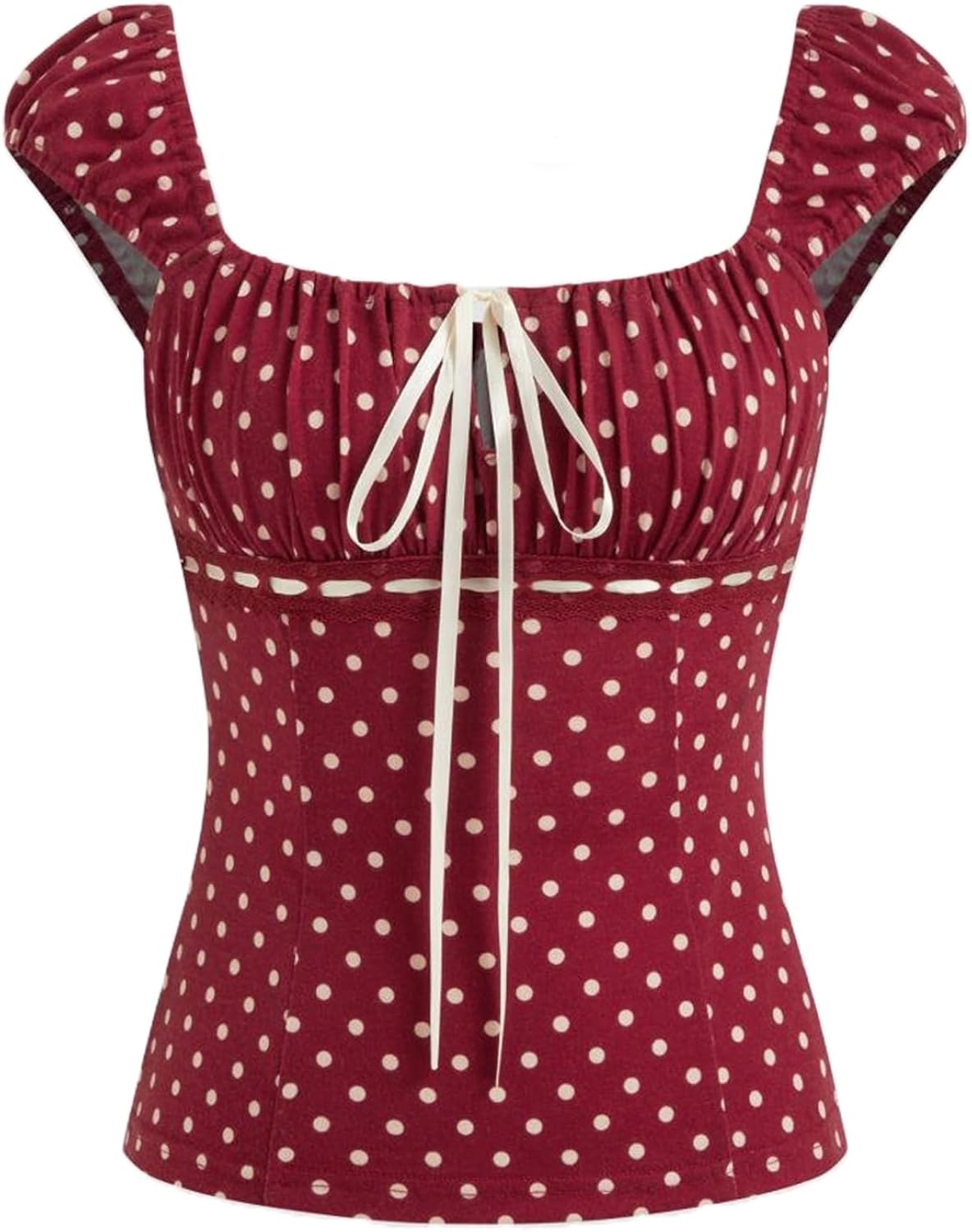 Women Y2k Coquette Shirt Cute Short Sleeve Vintage Fairy Grunge Aesthetic Ruffle Crop Top 90s Preppy Clothes