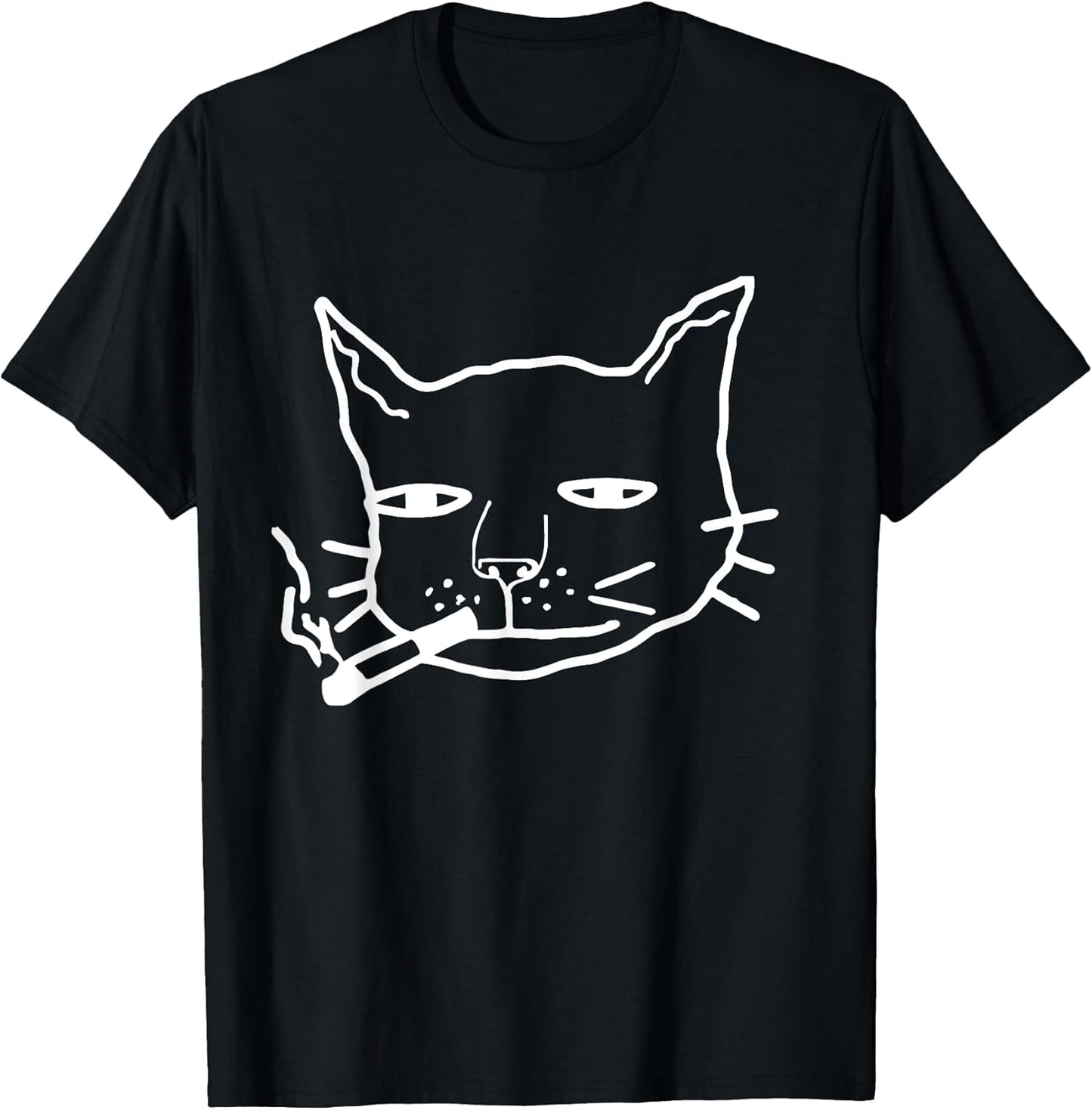 Smoking Cat with Cigarette - Cat Lovers T-Shirt for Men Women