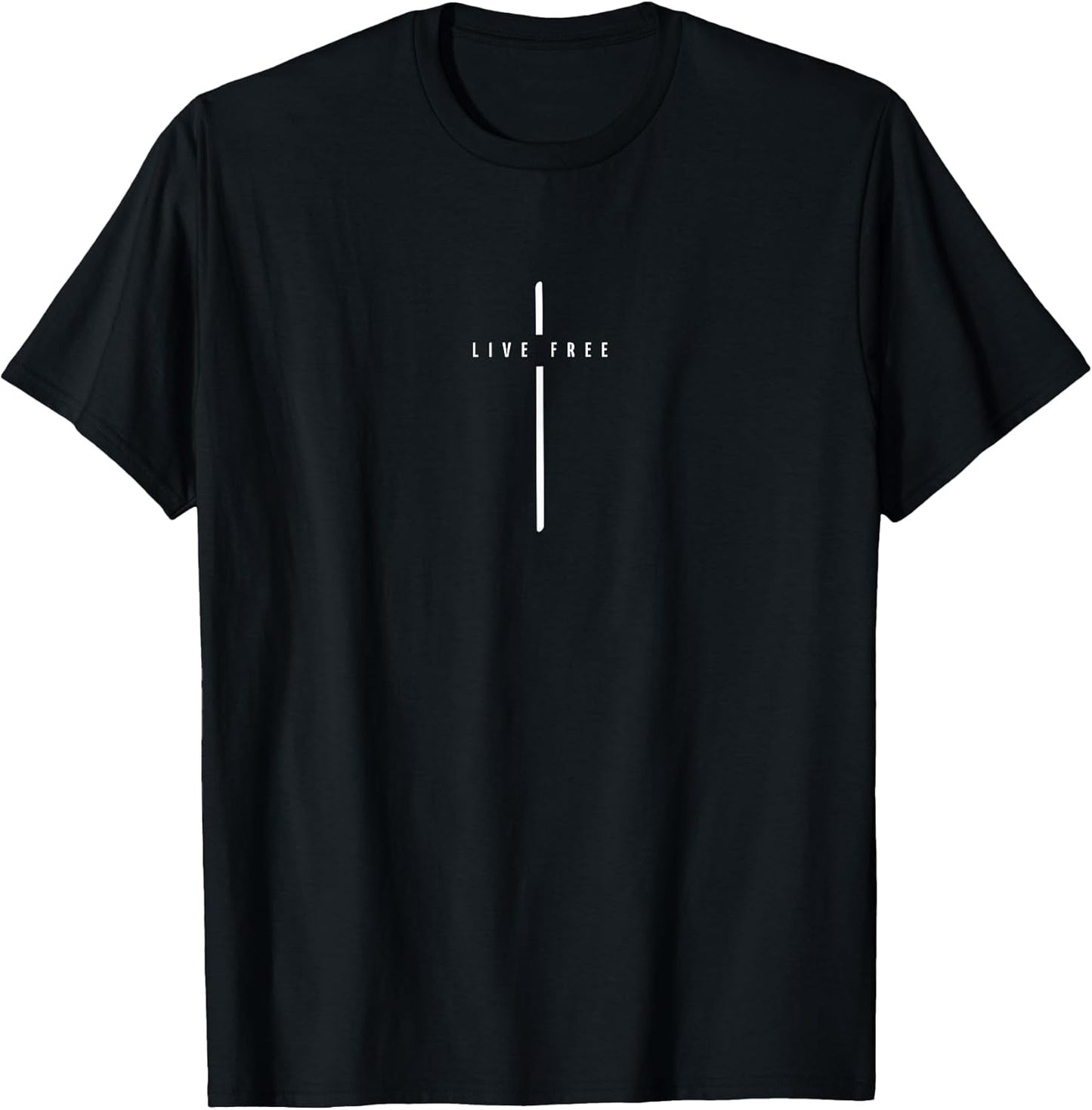 Live Free Cross - Minimalist Christian Faith T-Shirt