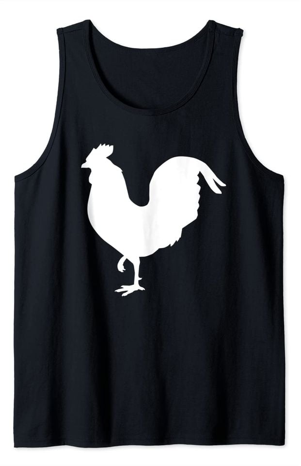 Silhouette of a Rooster Tank Top