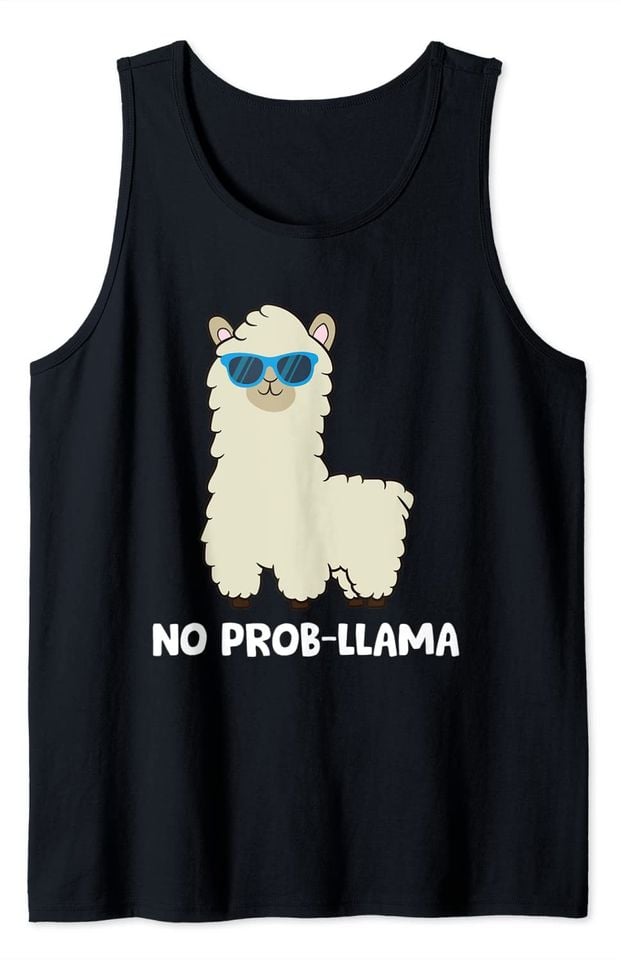 No Probllama Tank Top Llama Lover Alpaca