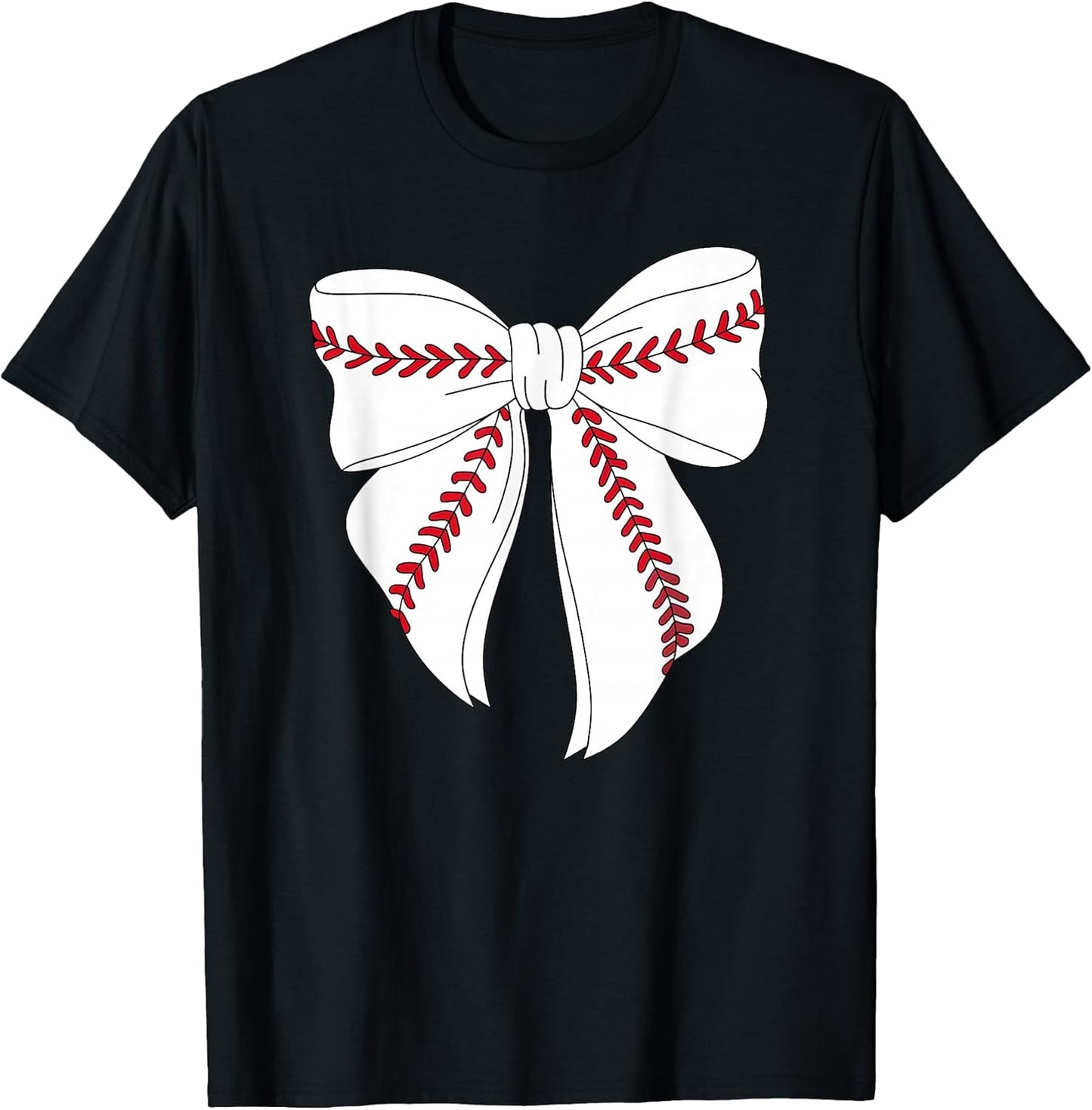 Cute Baseball Coquette Bow for Women Girls Baseball Mom Mama T-Shirt