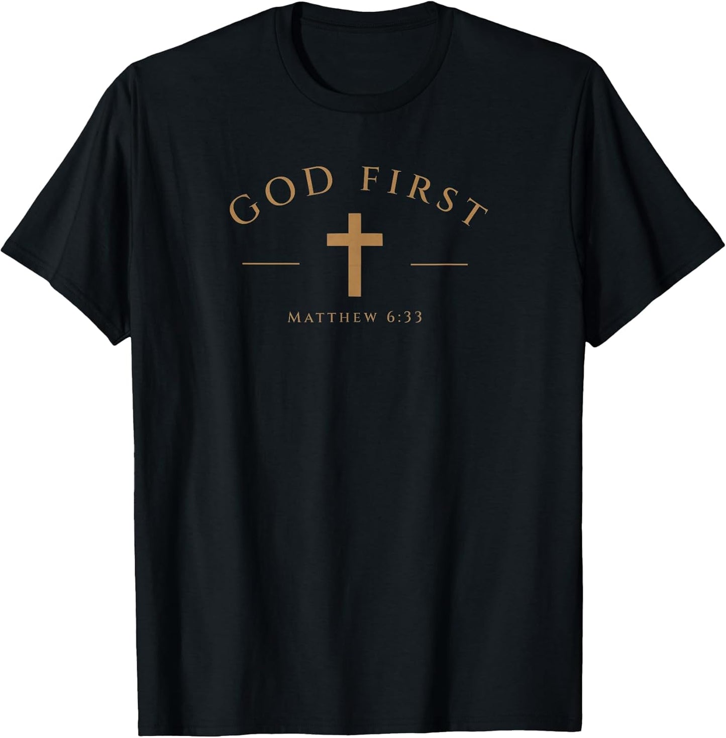 God First Minimalist Christian Matthew 6 33 Scripture Faith T-Shirt