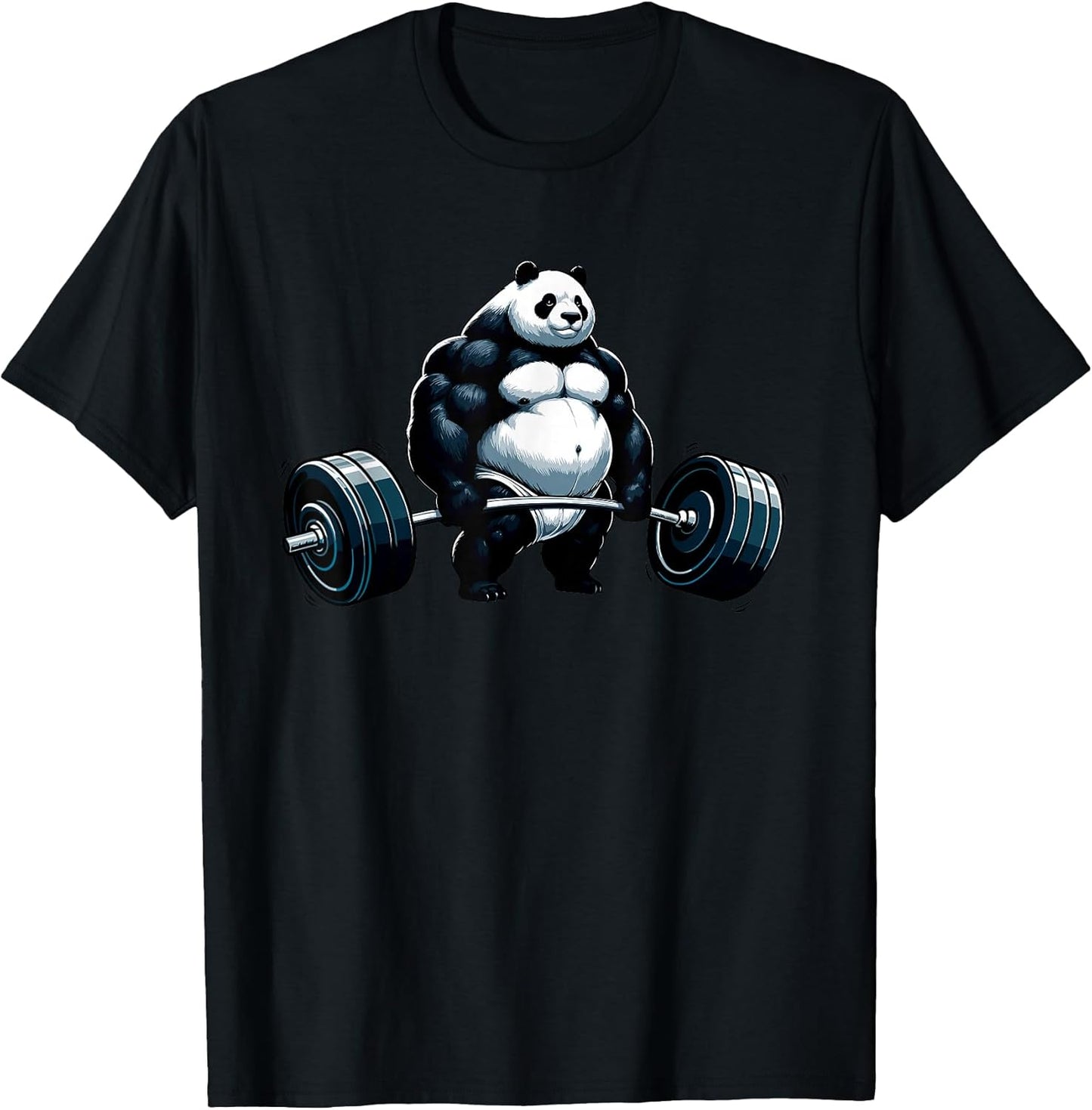 Muscle Gym Panda Bodybuilder Weightlifting Motivational Tee T-Shirt