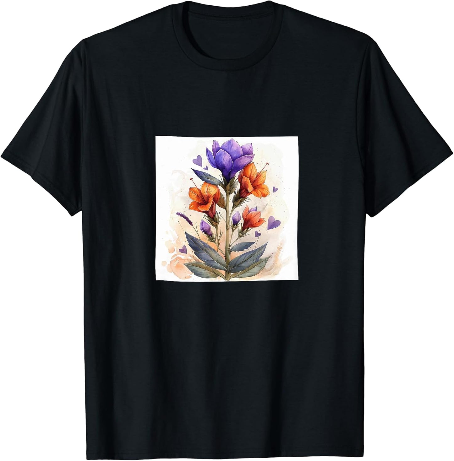 Lobelia Flower With Hearts Around Boho Style Merch