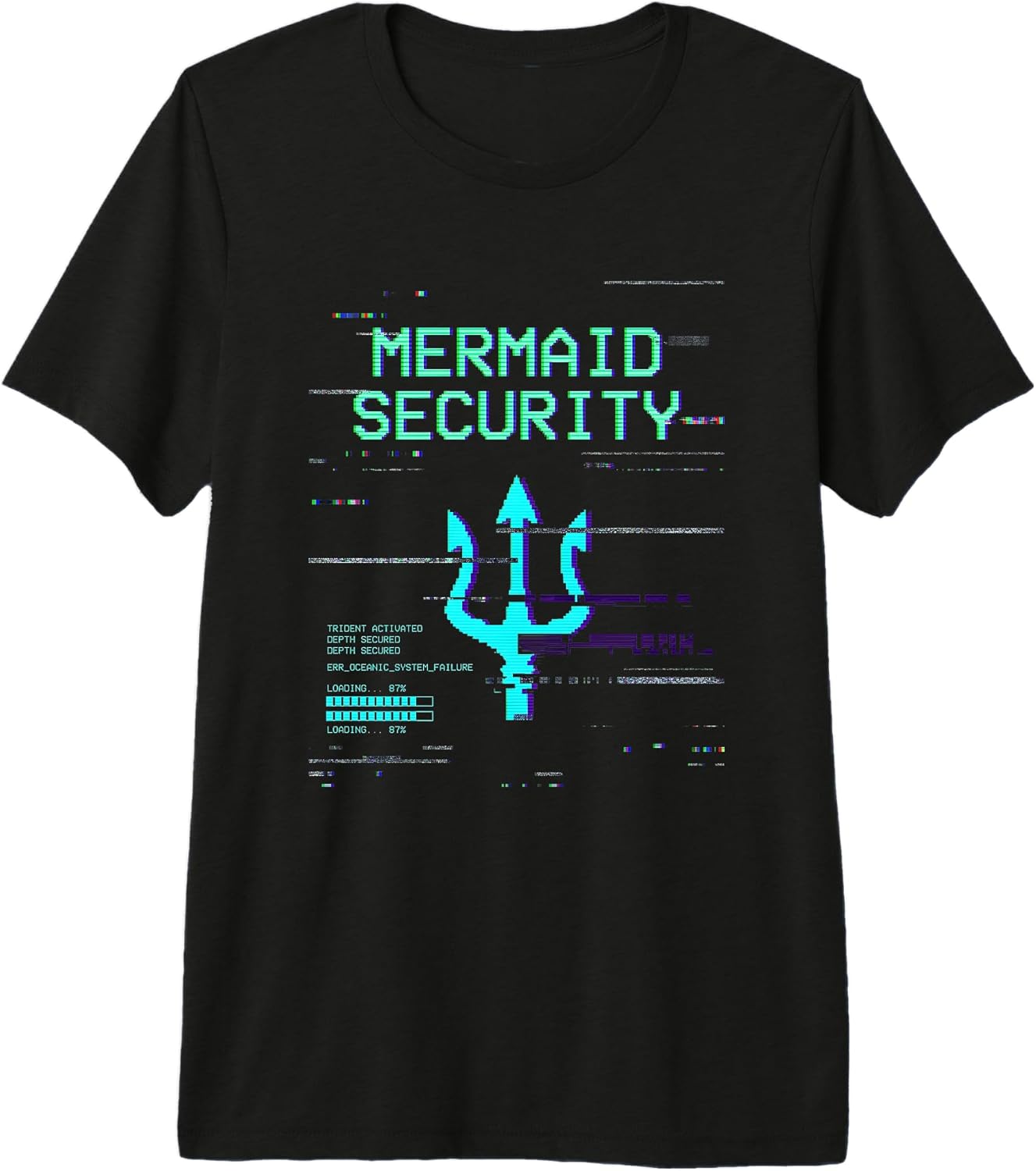 Tech Sea Warrior Glitch Trident Cyber Geek Lover
