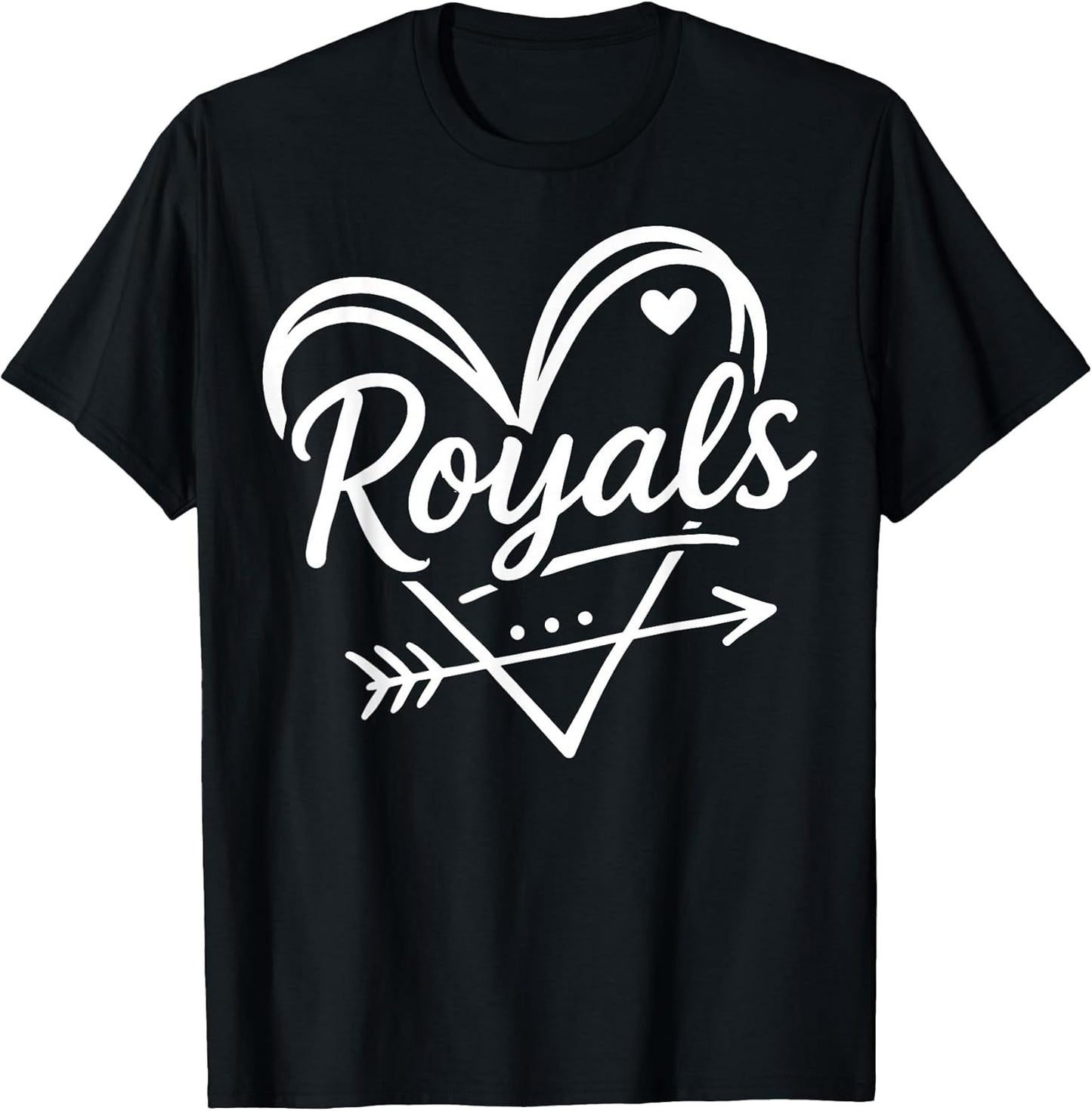 Retro Cute Royals Heart Arrow Design Gift for Men Women Kids T-Shirt
