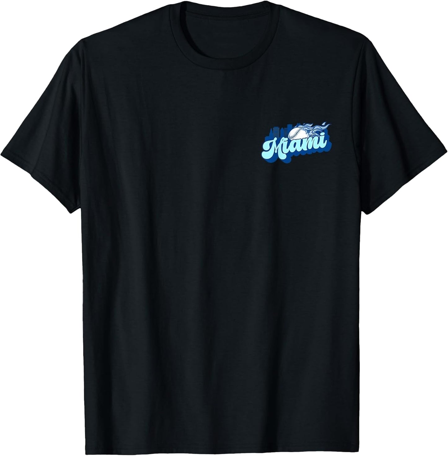 Miami Baseball Minimalist City Skyline Baseball Lover T-Shirt
