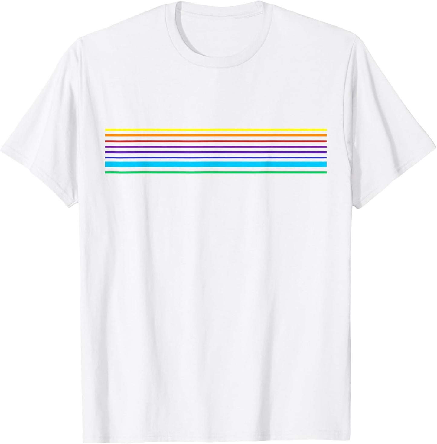Simple Minimalist Retro Vintage Rainbow Stripe Line Bar Art T-Shirt