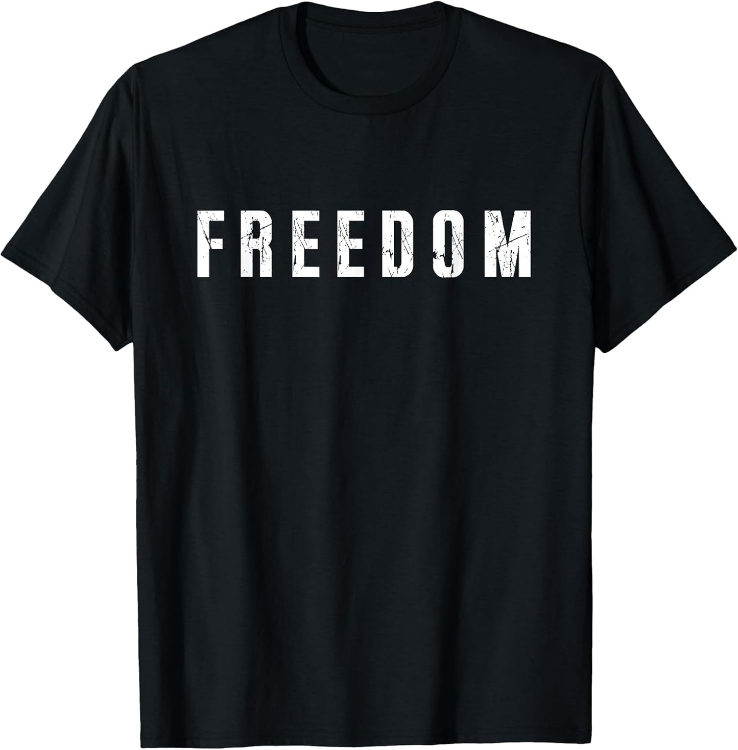 Freedom Text Minimalist Design Bold Typography Graphic T-Shirt