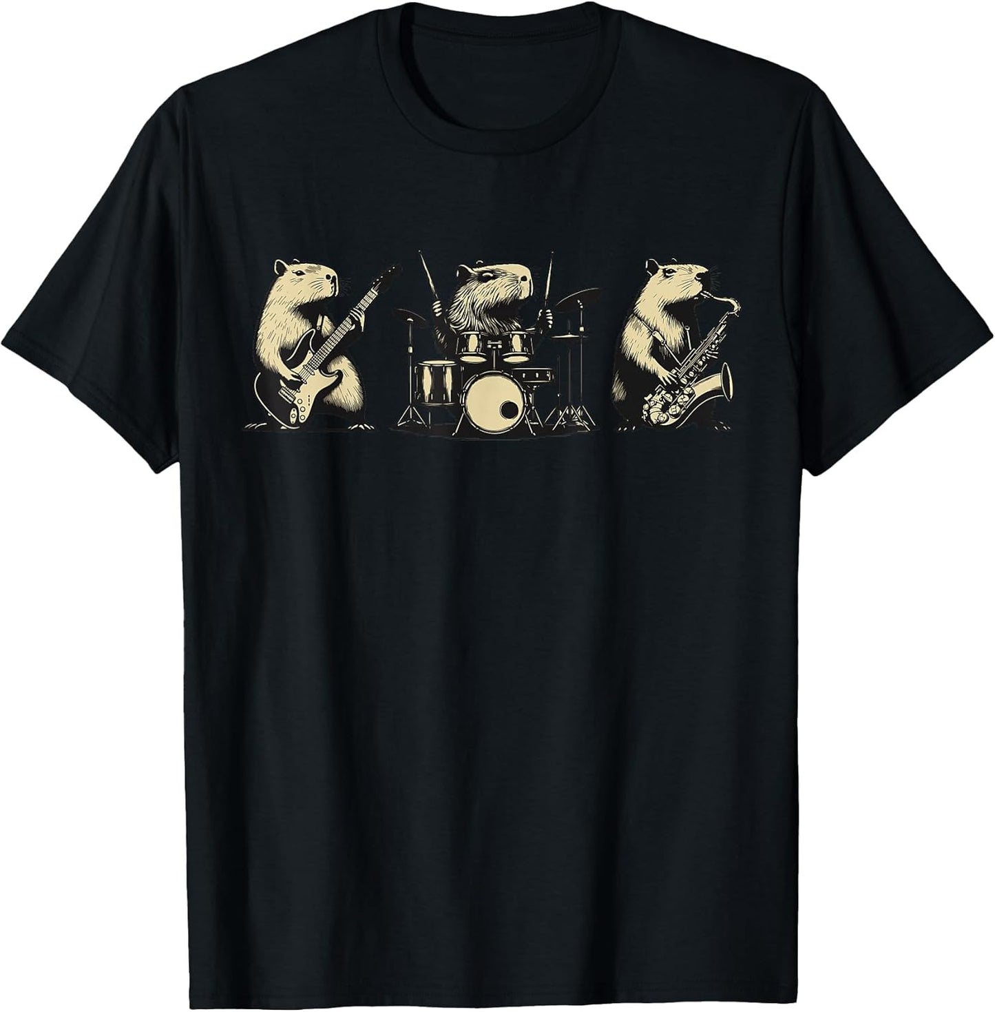 Funny Retro Saxophonist Capybara Design