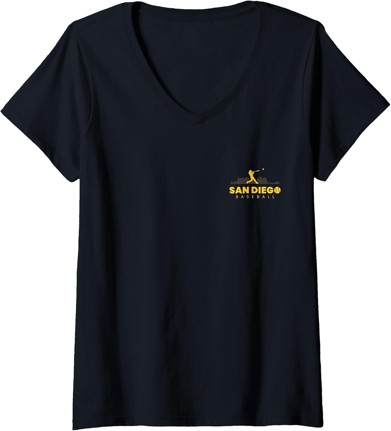 Women's San Diego Baseball Vintage Minimalist Retro Baseball Lover V-Neck T-Shirt