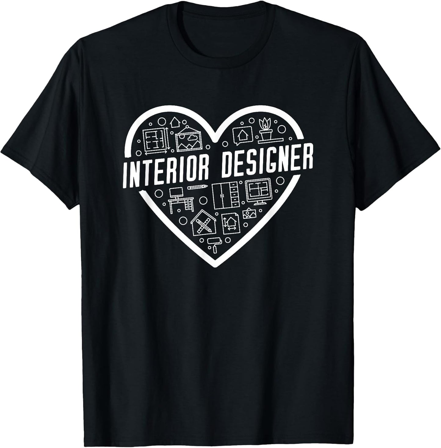 Interior Designer Heart Outline Design for Room Decorators T-Shirt