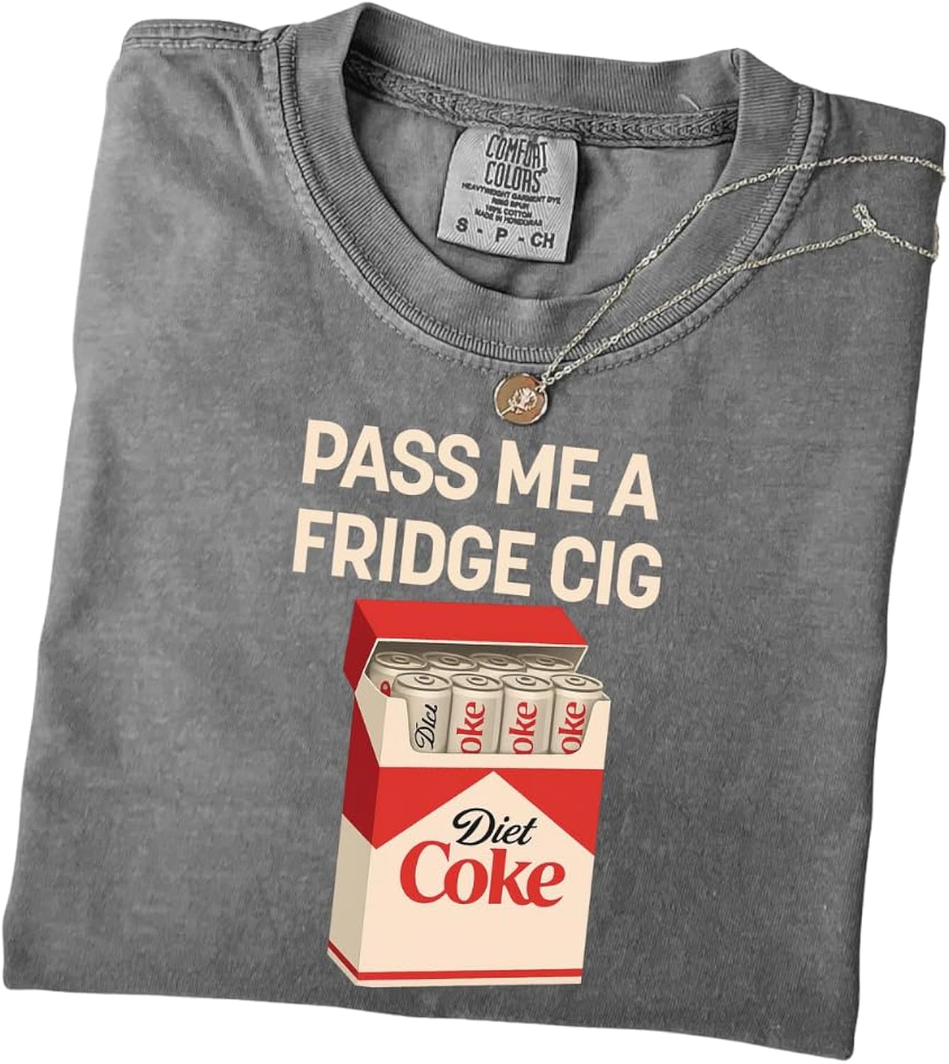 Pass Me A Fridge Cig Shirt, Diet Lover Shirt, Beverage Humor Retro Soda Drink Tee, Quirky Caffeine Addict T-Shirt Multicolor