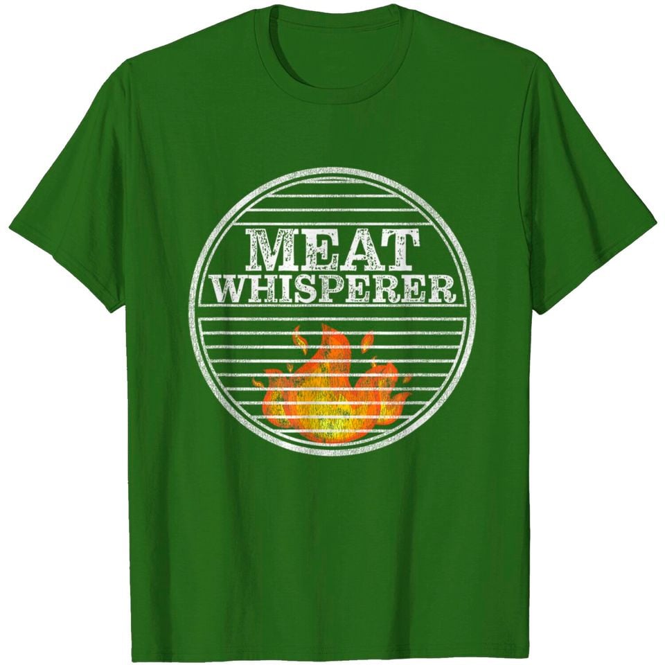 Funny BBQ Grill Dad T-Shirt - Meat Whisperer Black Graphic Tee for Father's Day or Grill Master Gift