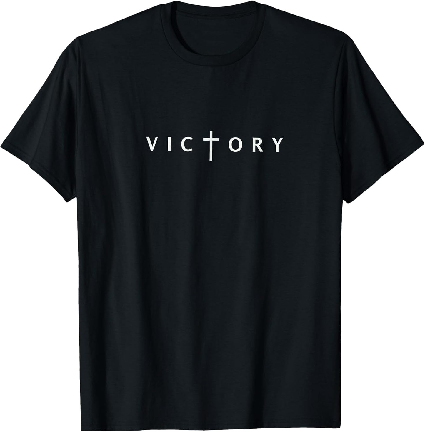 Victory Cross Subtle Christian Minimalist Religious Faith T-Shirt