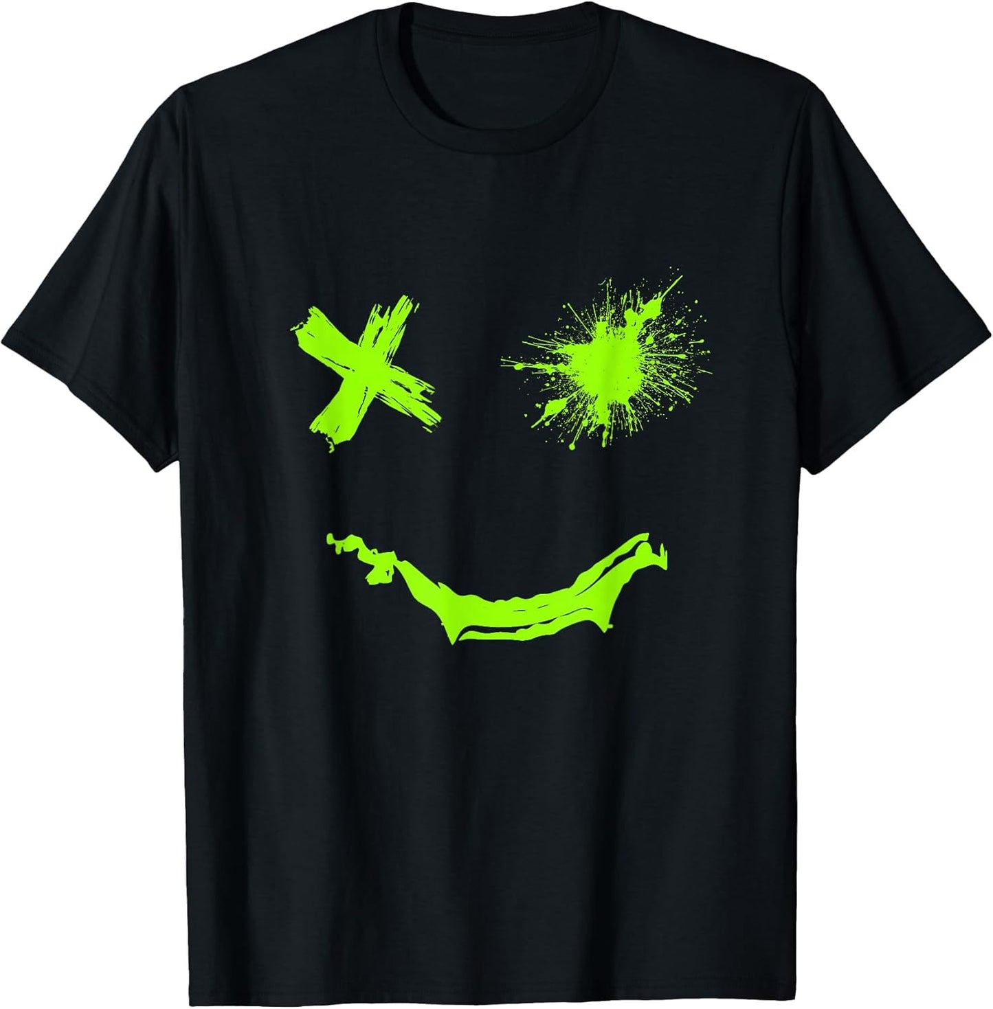 Green Grunge Smile Green Color Graphic T-Shirt