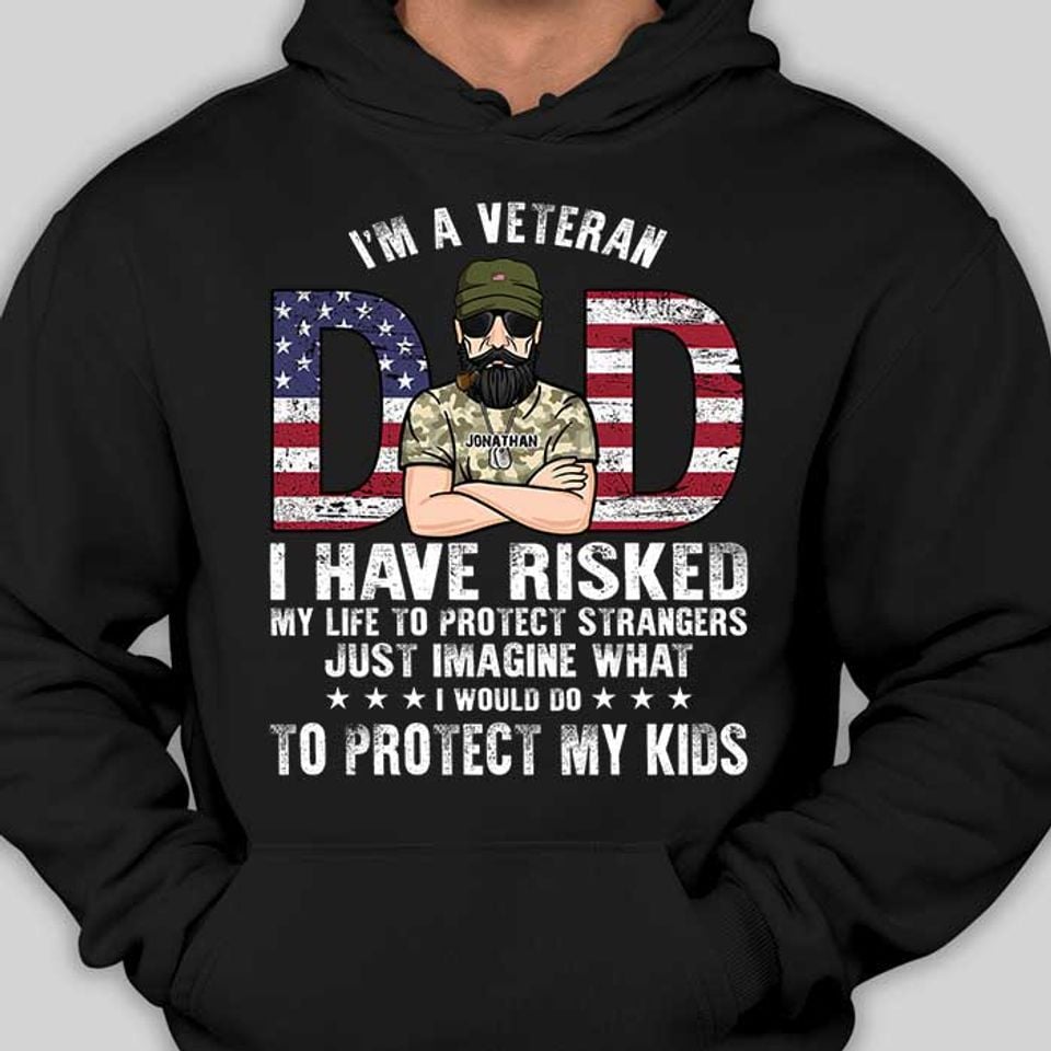 Veteran Dad - Gift For 4th Of July - Personalized Unisex T-Shirt