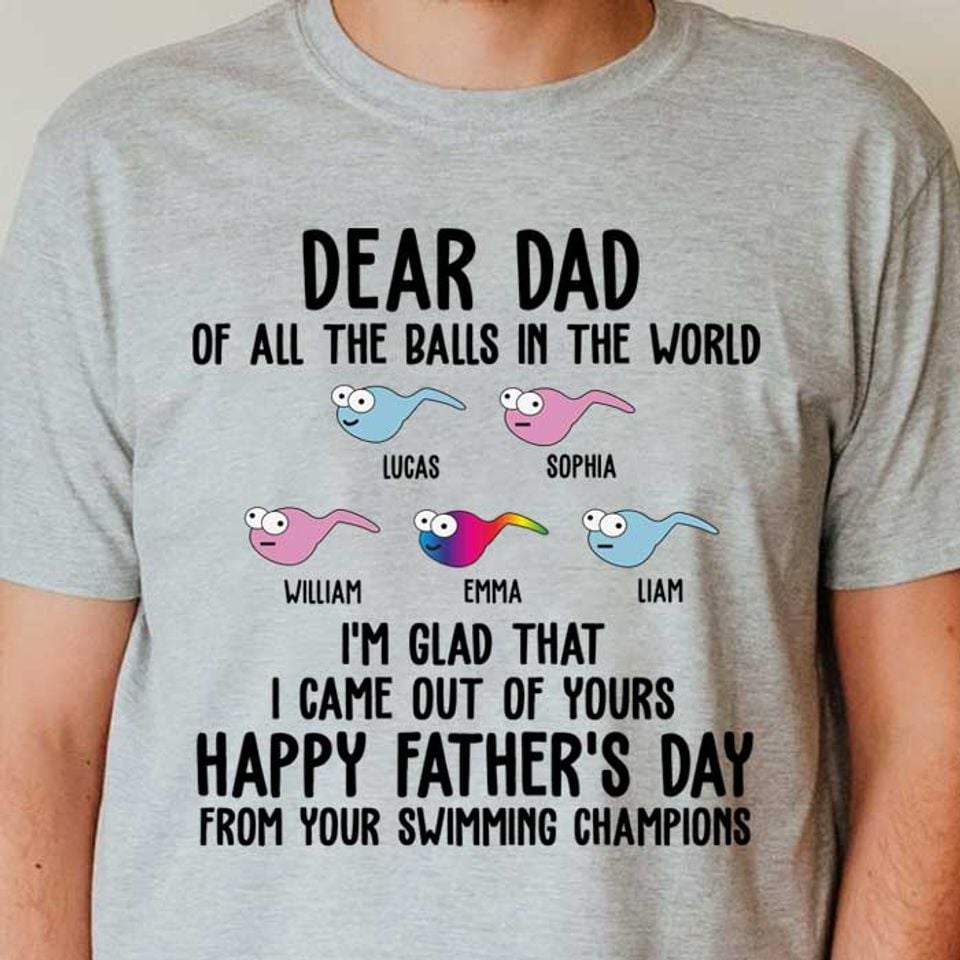 Happy Father's Day From Your Swimming Champions - Gift For Dads - Personalized Unisex T-Shirt