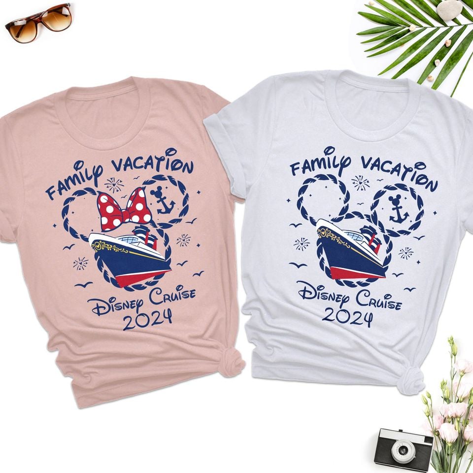 Custom Family Vacation Cruise 2024 Shirt, Mouse Head With Cruise T-Shirt
