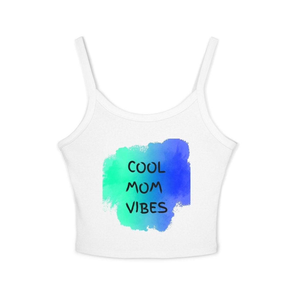 Cool Mom Vibes Spaghetti Strap Tank Top, Summer Top