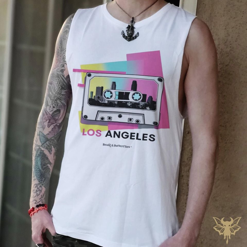 Retro Graphic LA Neon Cassette Vintage Barnard Tank