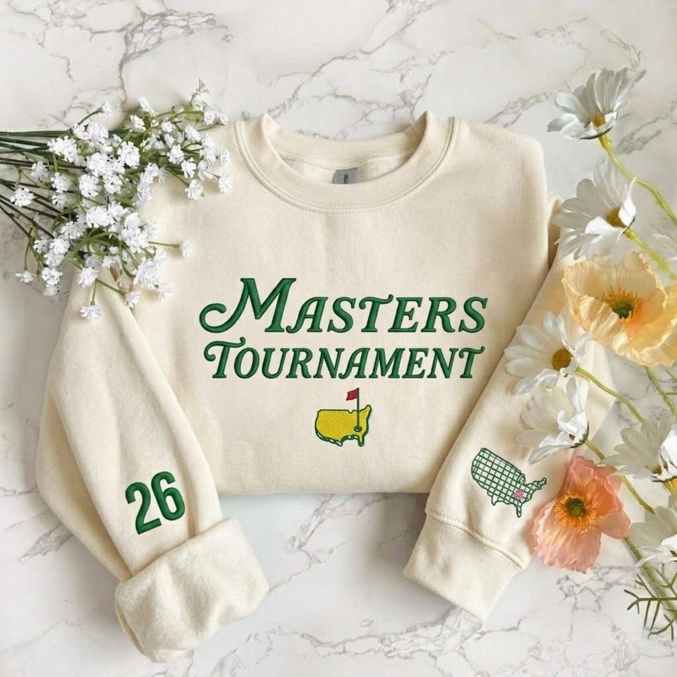 Masters Tournament 2026 Augusta Embroidered Shirt, Golf Tradition Embroidery Sweatshirt