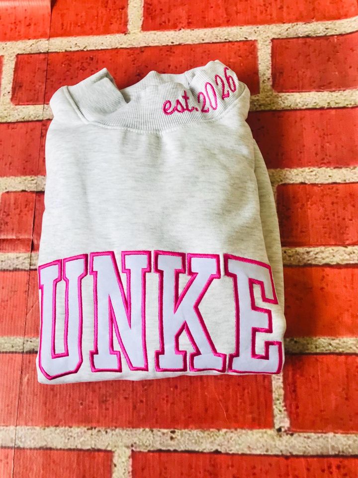 Customized Mock necks Embroidered Sweatshirt Organic Cotton Fleece, Any Letters