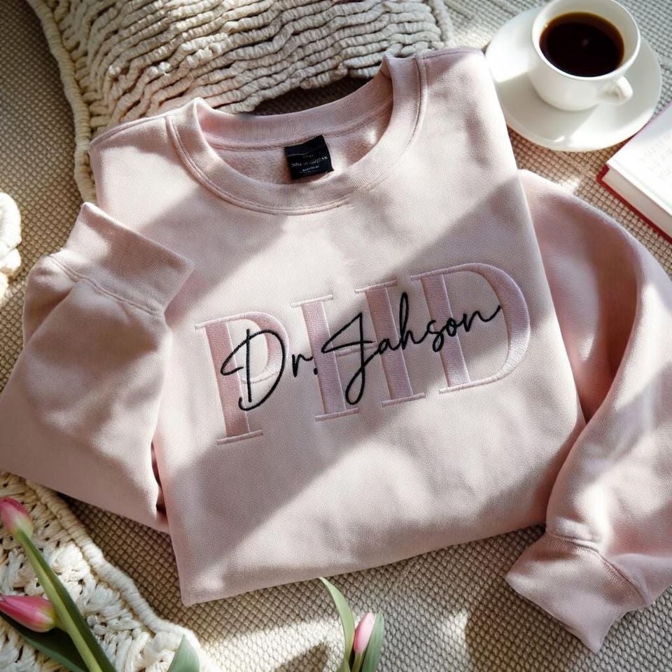Personalized PhD Embroidered Sweatshirt, PhD Graduation Gift, Custom Doctor Sweatshirt, Doctor Name Sweater, Graduation Gift 2026
