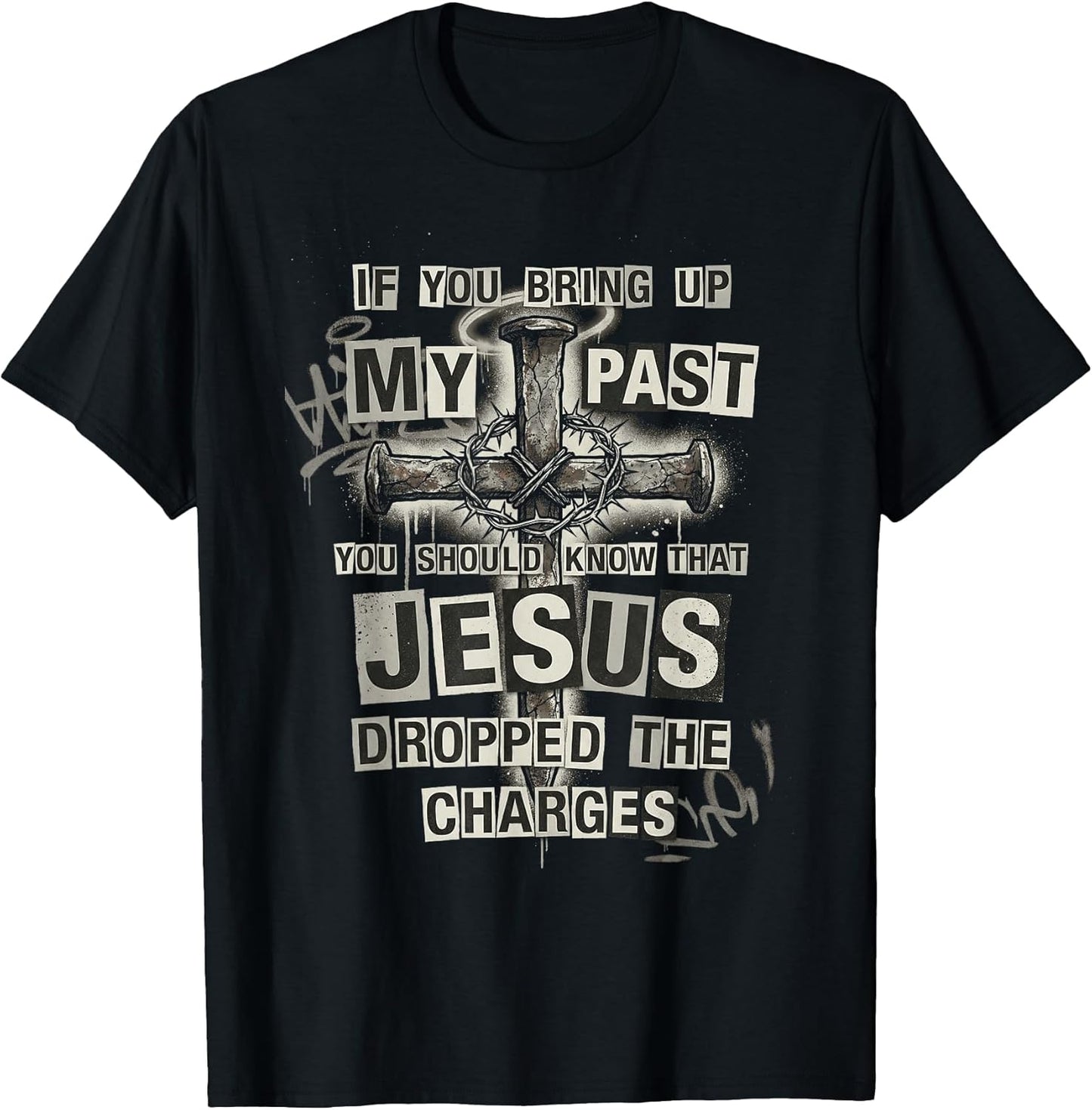 Christian Urban Grunge Cross Faith T-Shirt