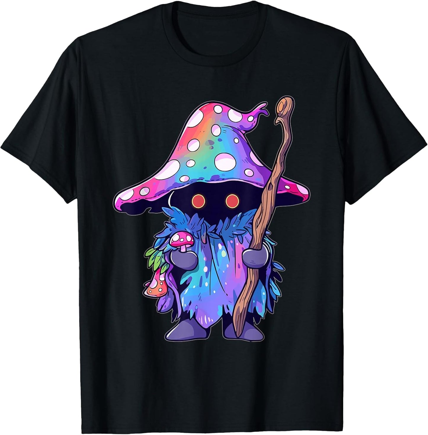 Unisex-Adults Psychedelic Festival Trippy Wizard EDM Rave T-Shirt Black Small Short Sleeve T-Shirt