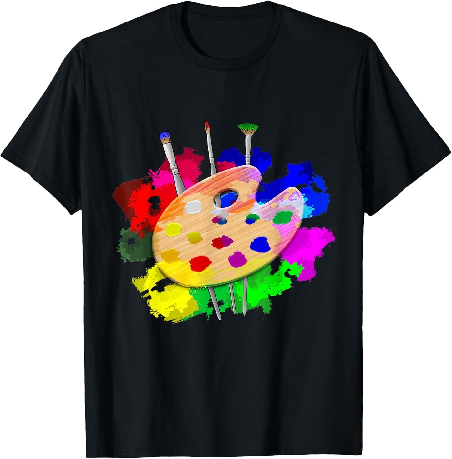 Artist Paint Palette and Brushes Art T-Shirt Small