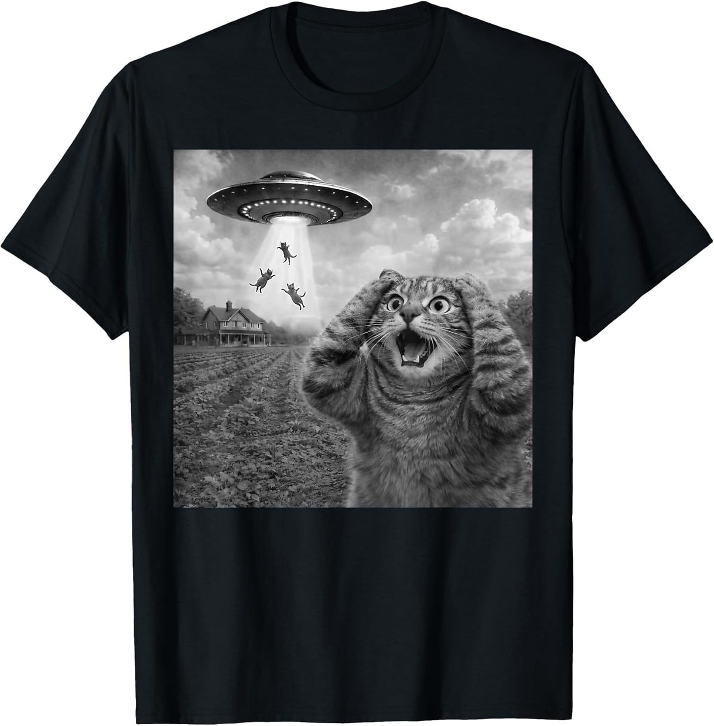 Surprise Cat Selfie UFO Apparel Gifts Graphic Tees