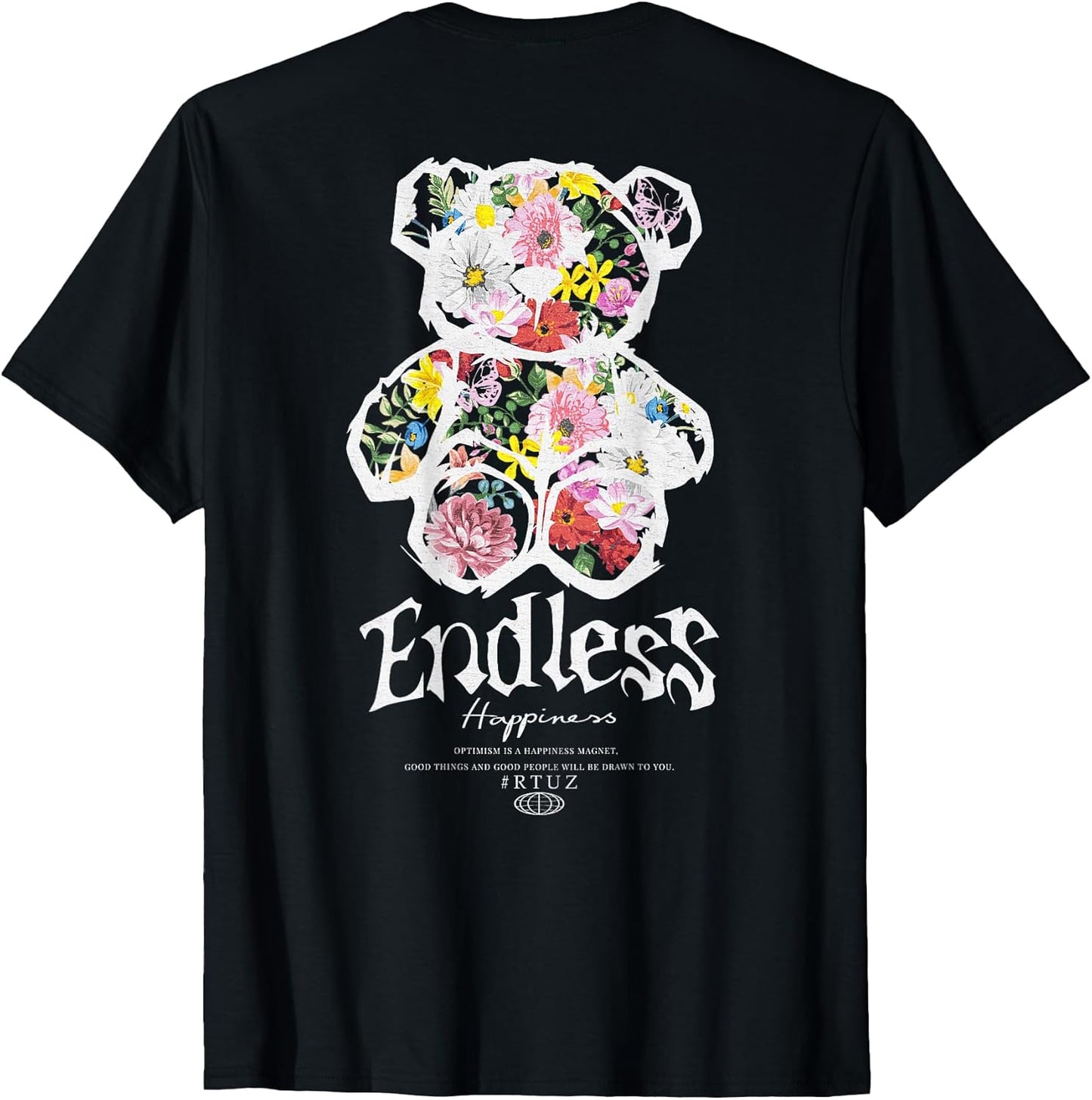 Hip Hop Vintage Edgy Urban Y2K Back Print Streetwear Teddy T-Shirt