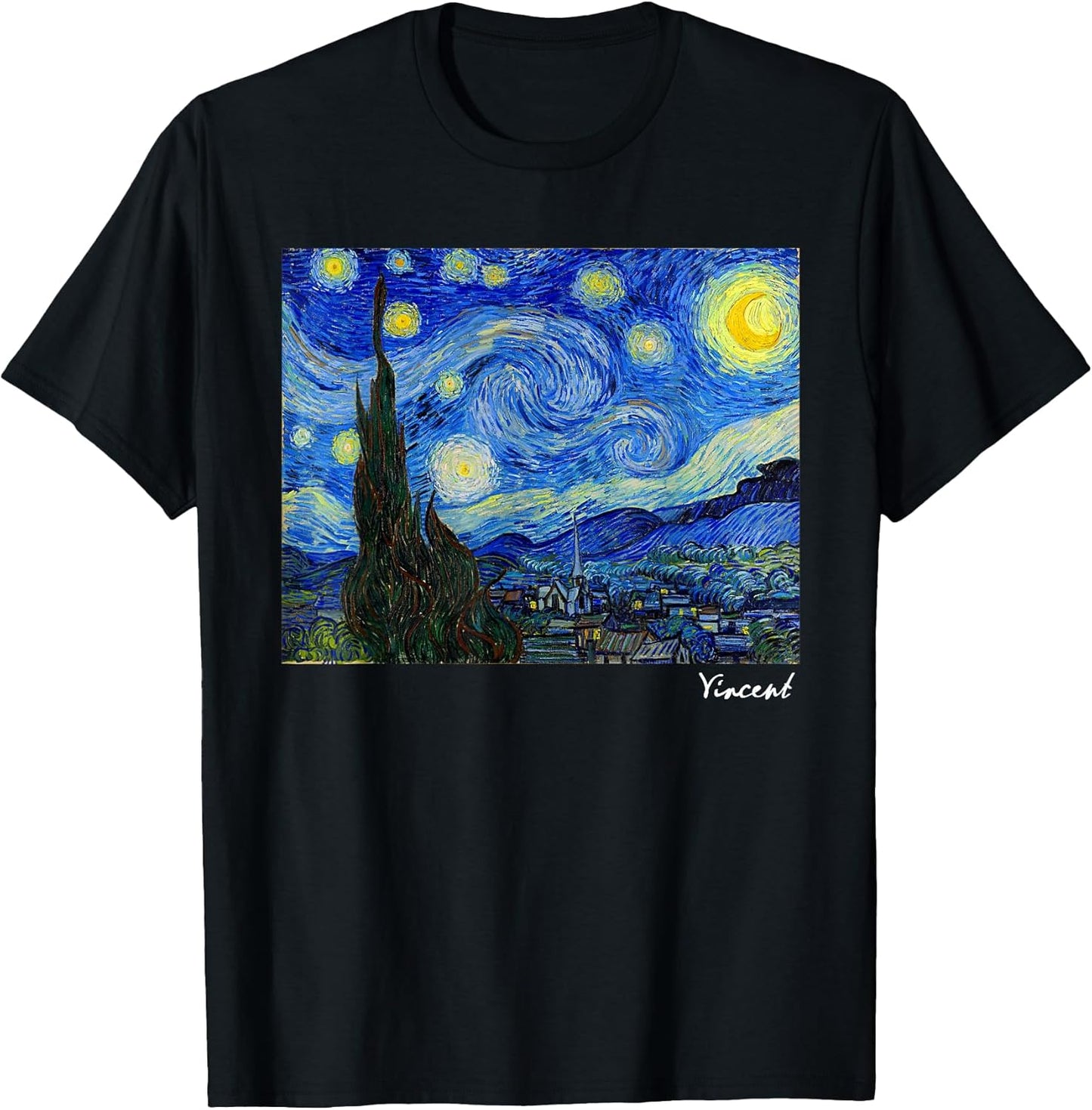 Famous Art Starry Night T-Shirt Artist Van Gogh Painting T-Shirt