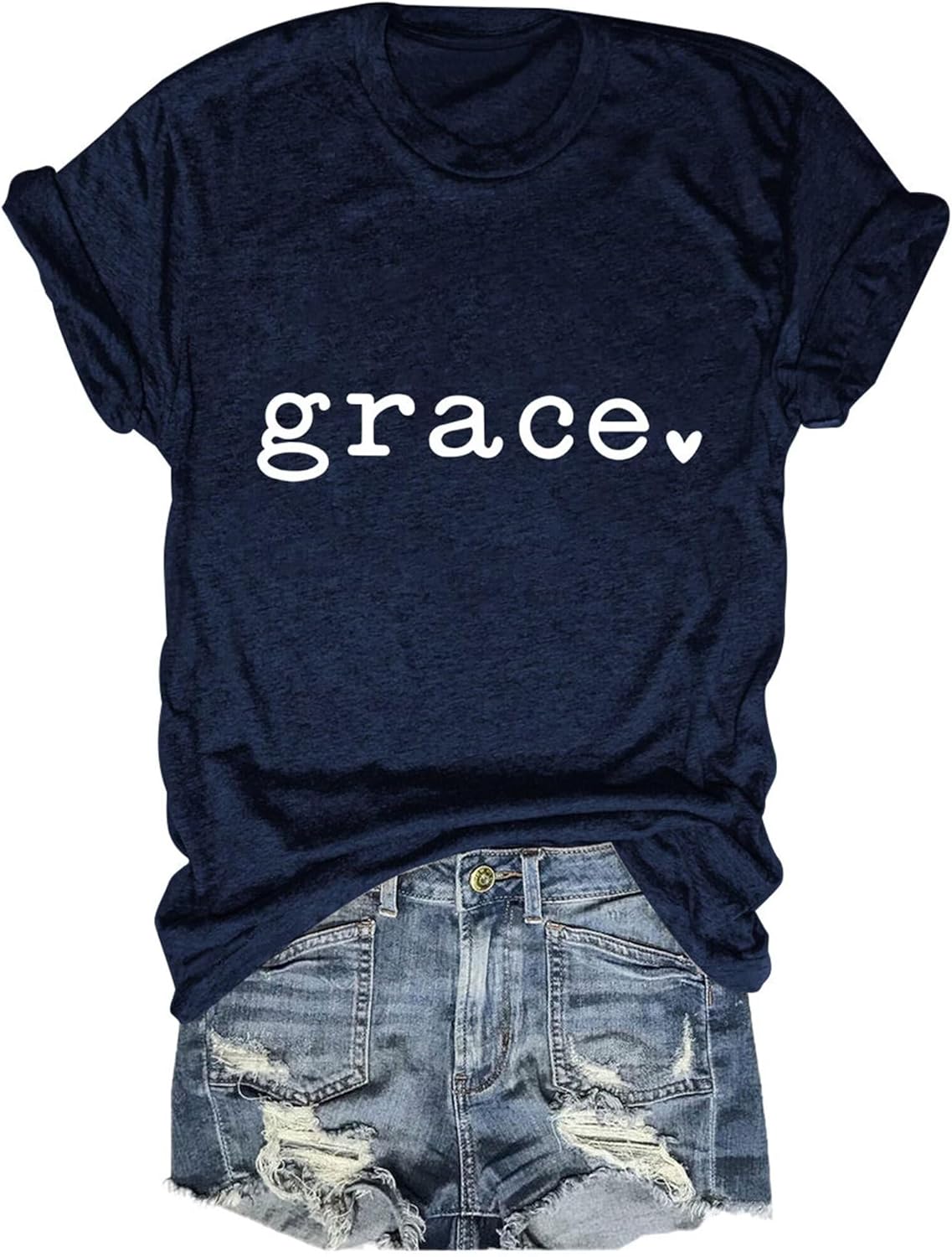 Christian Shirt Women Grace Minimalist T-Shirt Christian Faith Graphic Tees Religious Believers Short Sleeve Top