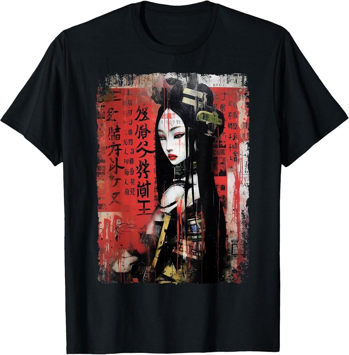 Hip Hop Y2K Vintage Hipster Edgy Urban Streetwear Geisha T-Shirt