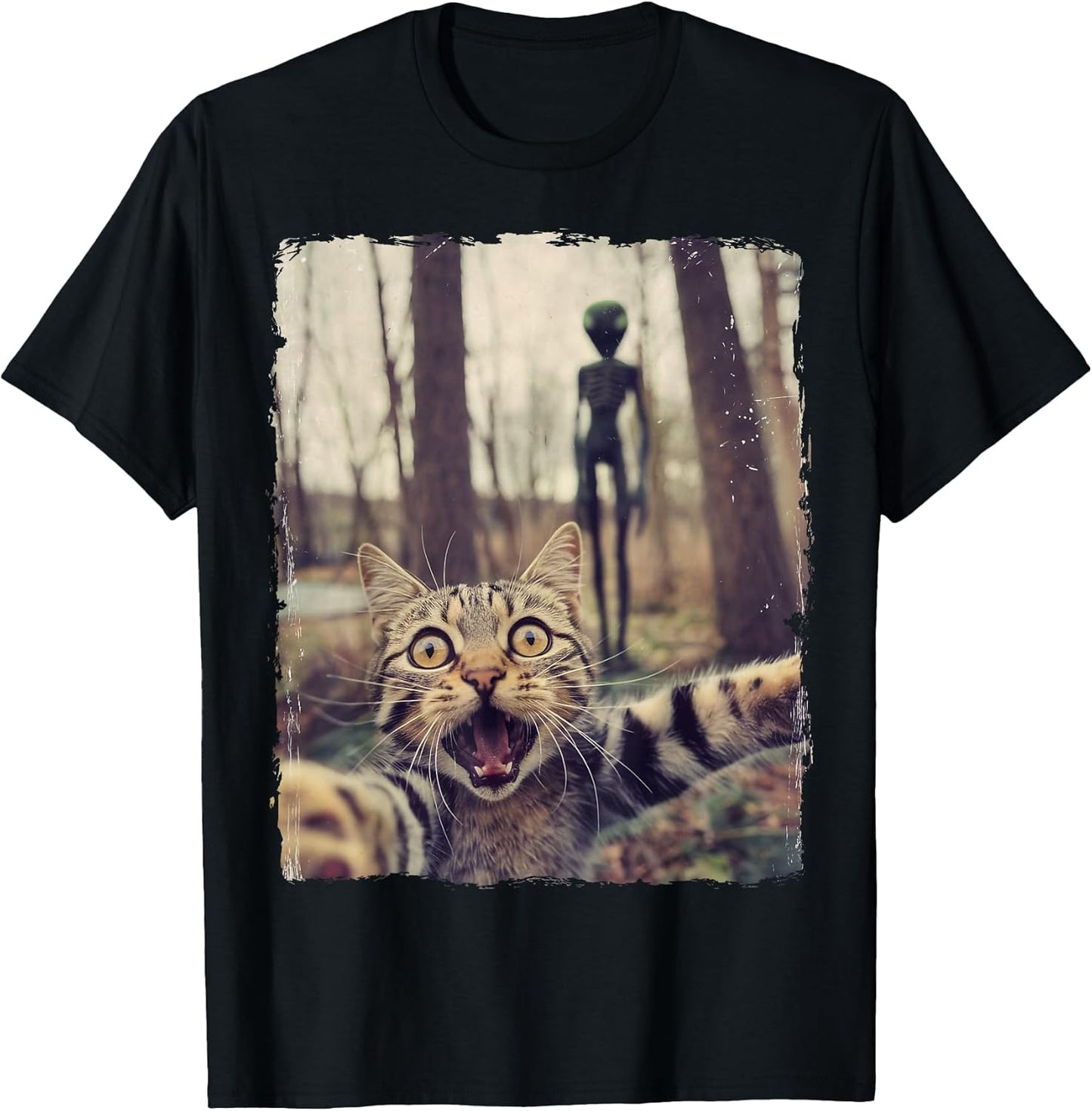 Cat Selfie With Alien Apparel Gifts Graphic Tees