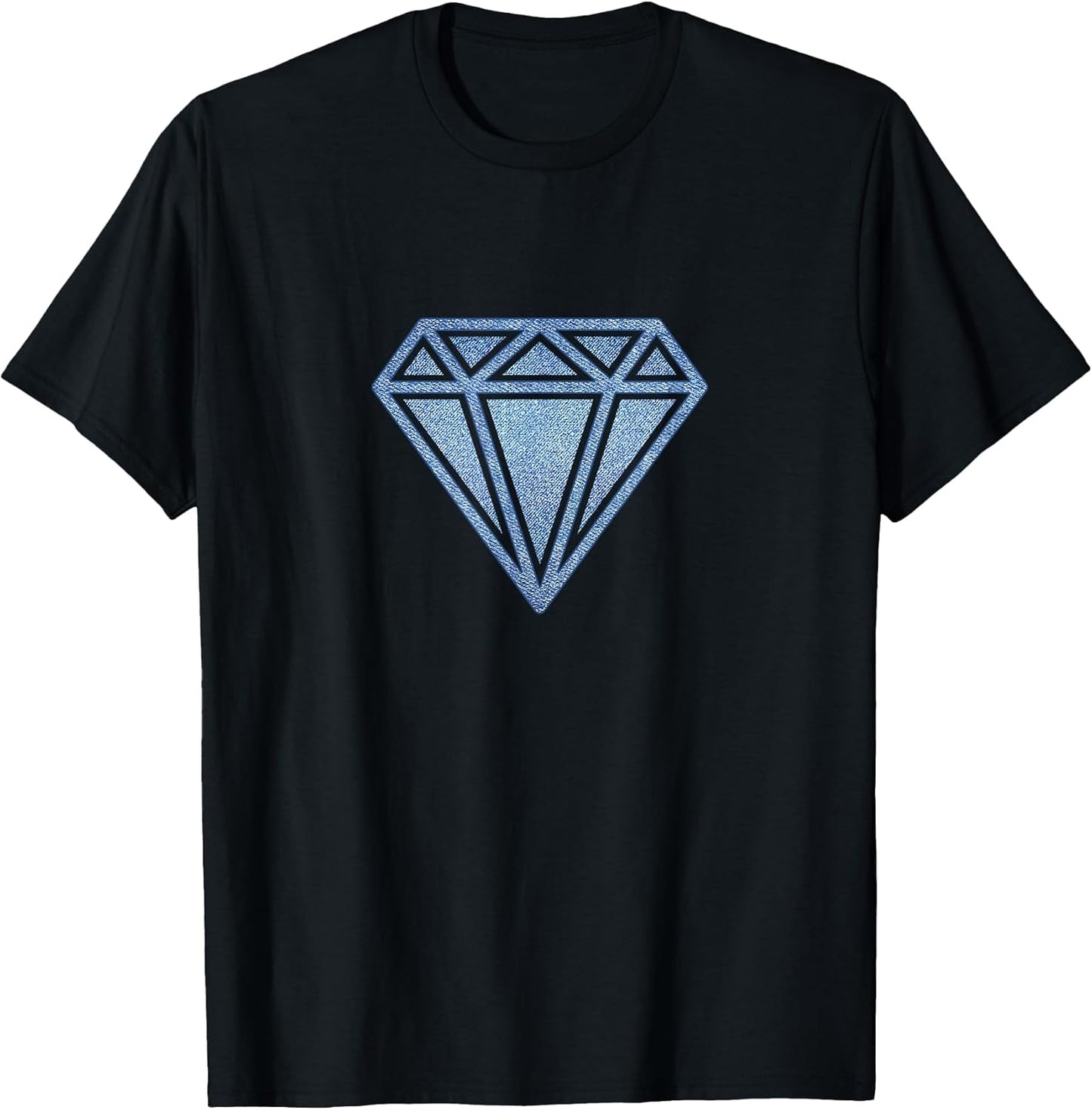 Diamond Shirt Mens Denim Urban Street Style for Men T-Shirt