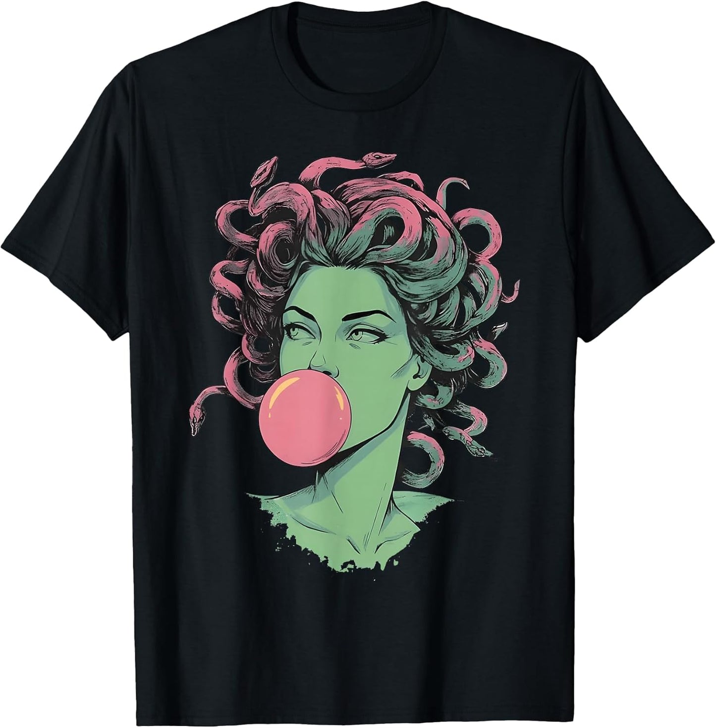 Medusa Bubblegum Mythological Snake Hair Goddess Feminist T-Shirt