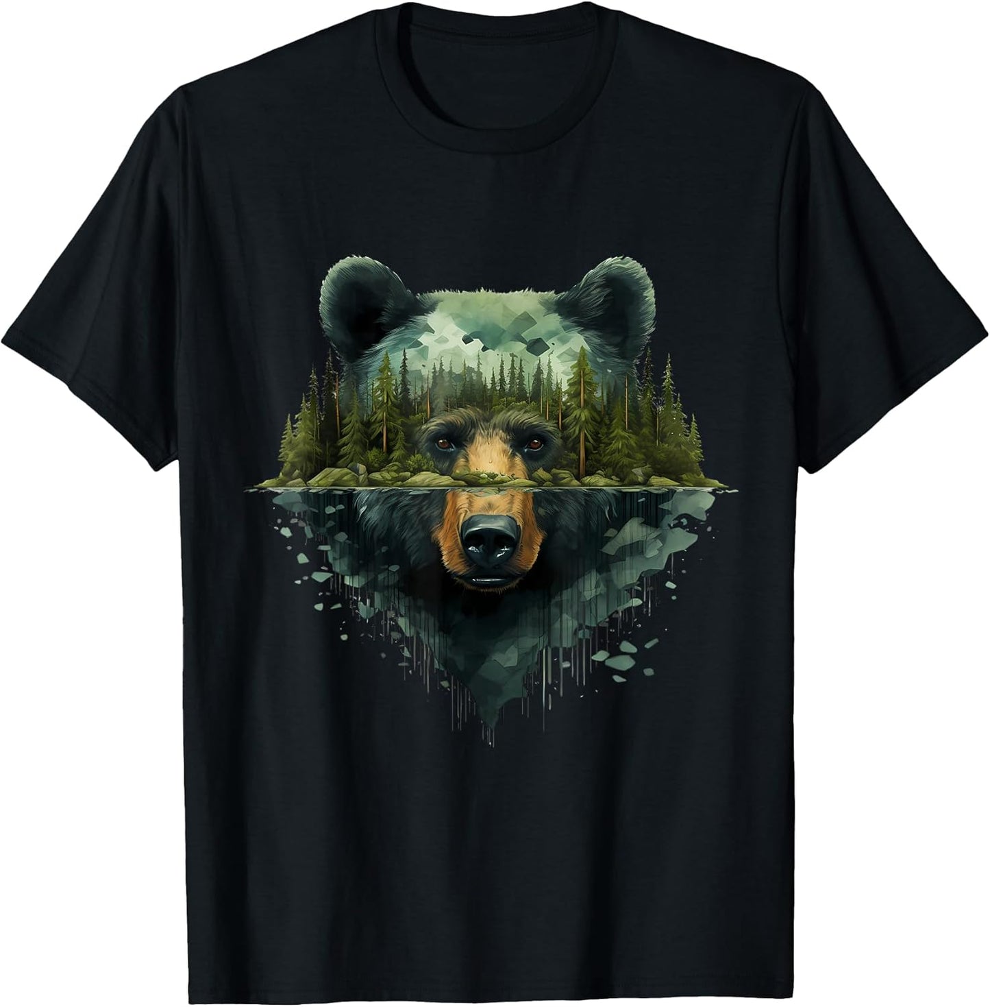 Bear Artwork Portrait Wildlife Forest Nature Animal Art T-Shirt