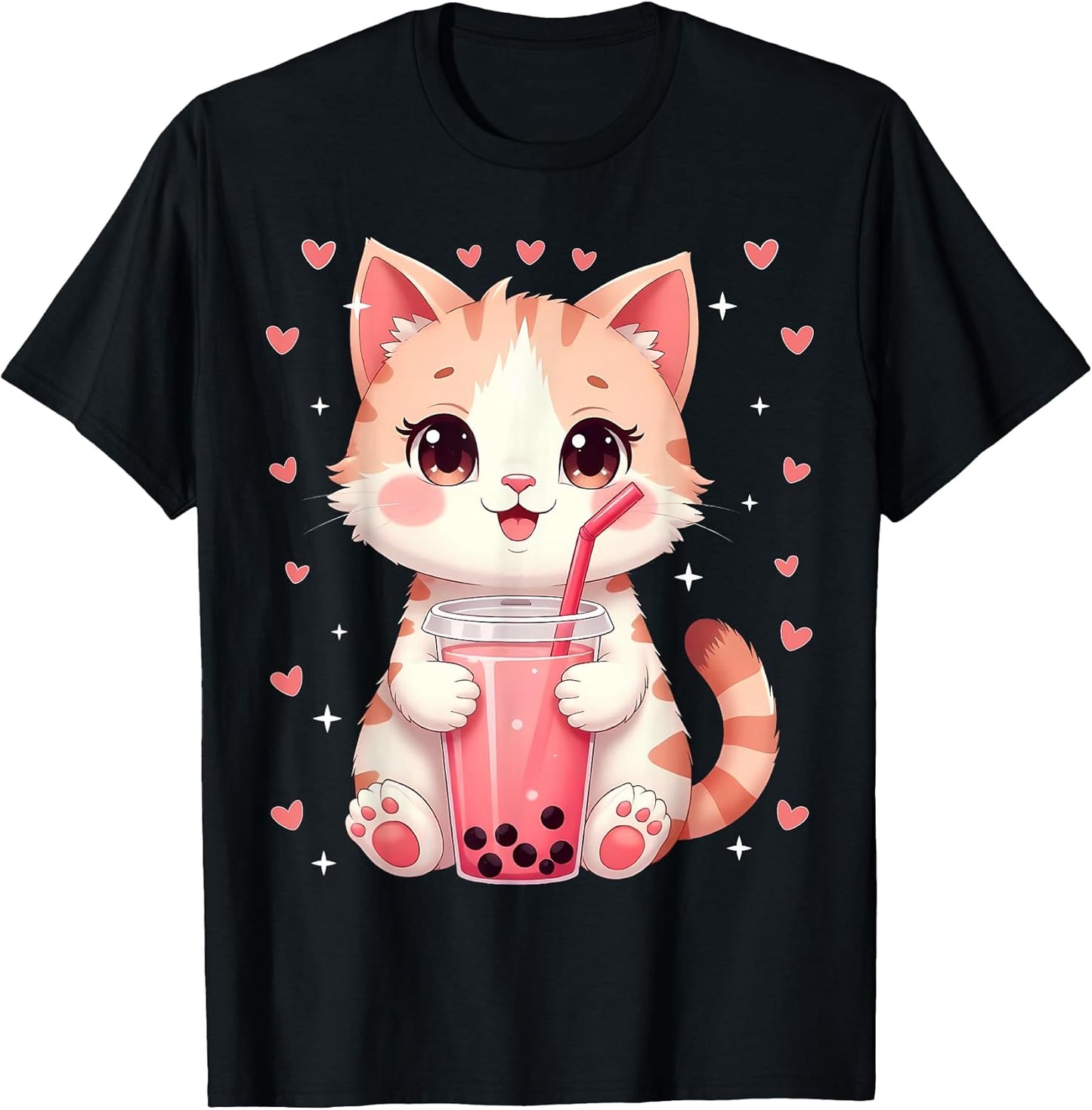 Cute Cat Kawaii Neko Bubble Tea Lovers Tees