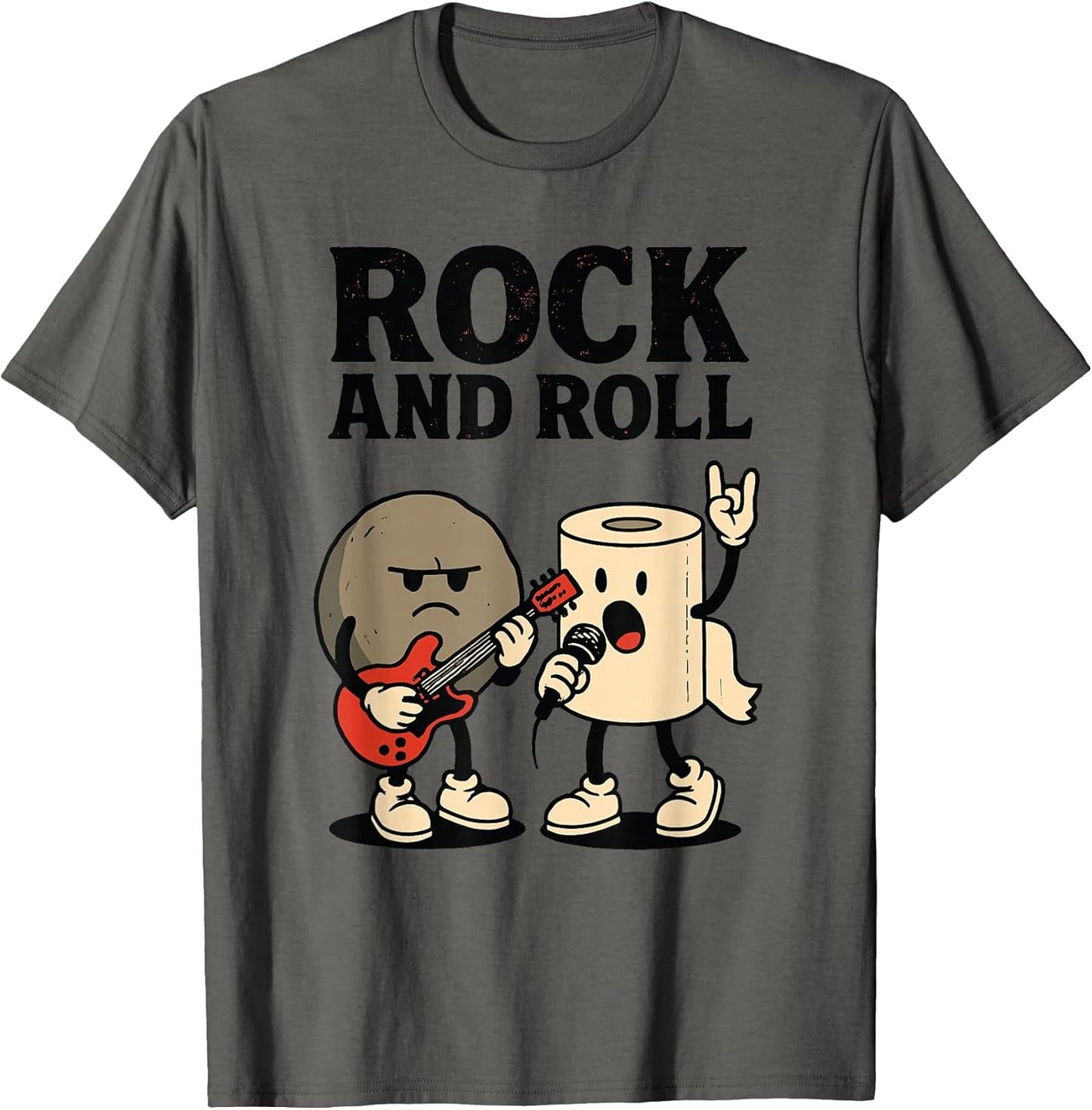 Funny Rock and Roll Rock and Toilet Paper Band T-Shirt