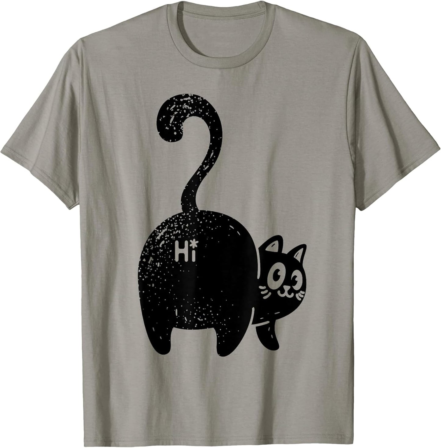 Funny Hello Black Cat Butt Tee Gift for Cat Lovers T-Shirt