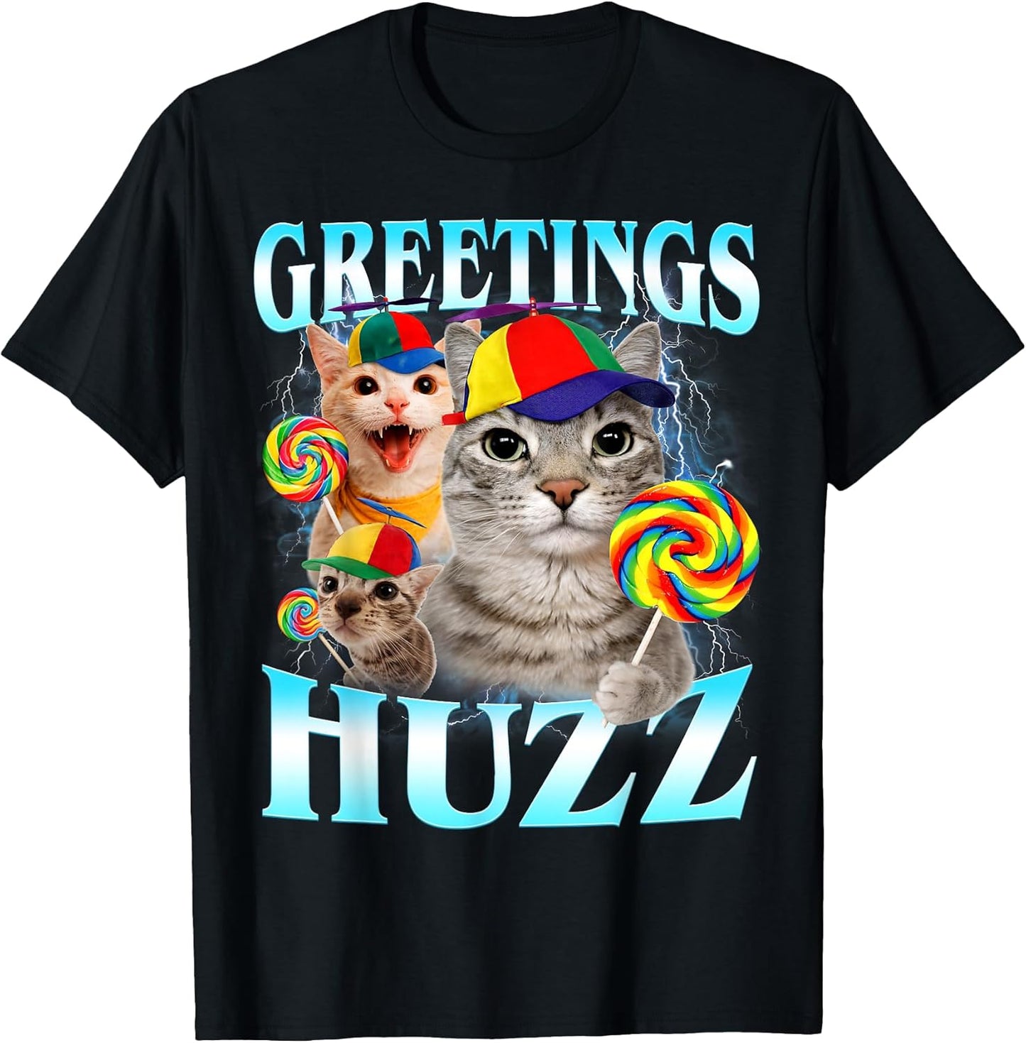 Greetings Huzz Funny Cat Meme Lovers Men Women